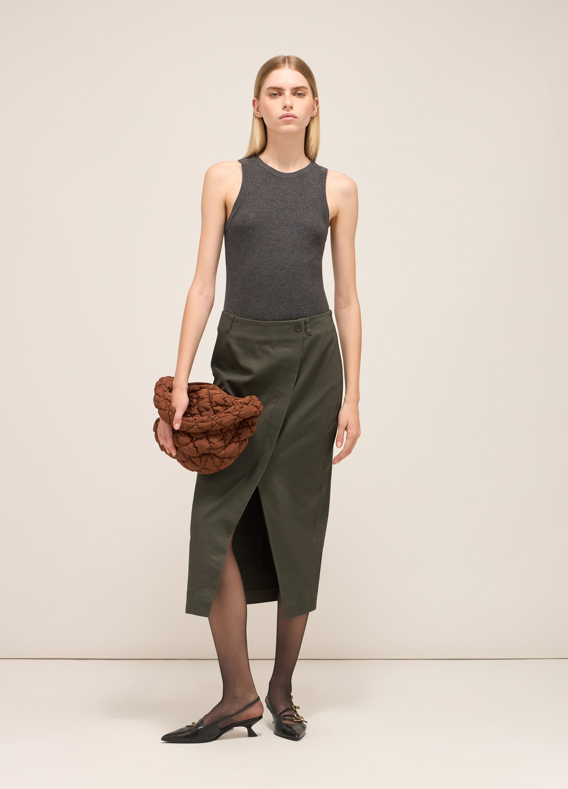 Wraparound skirt in cotton