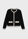Knitted cardigan with contrasting coloured trims_4
