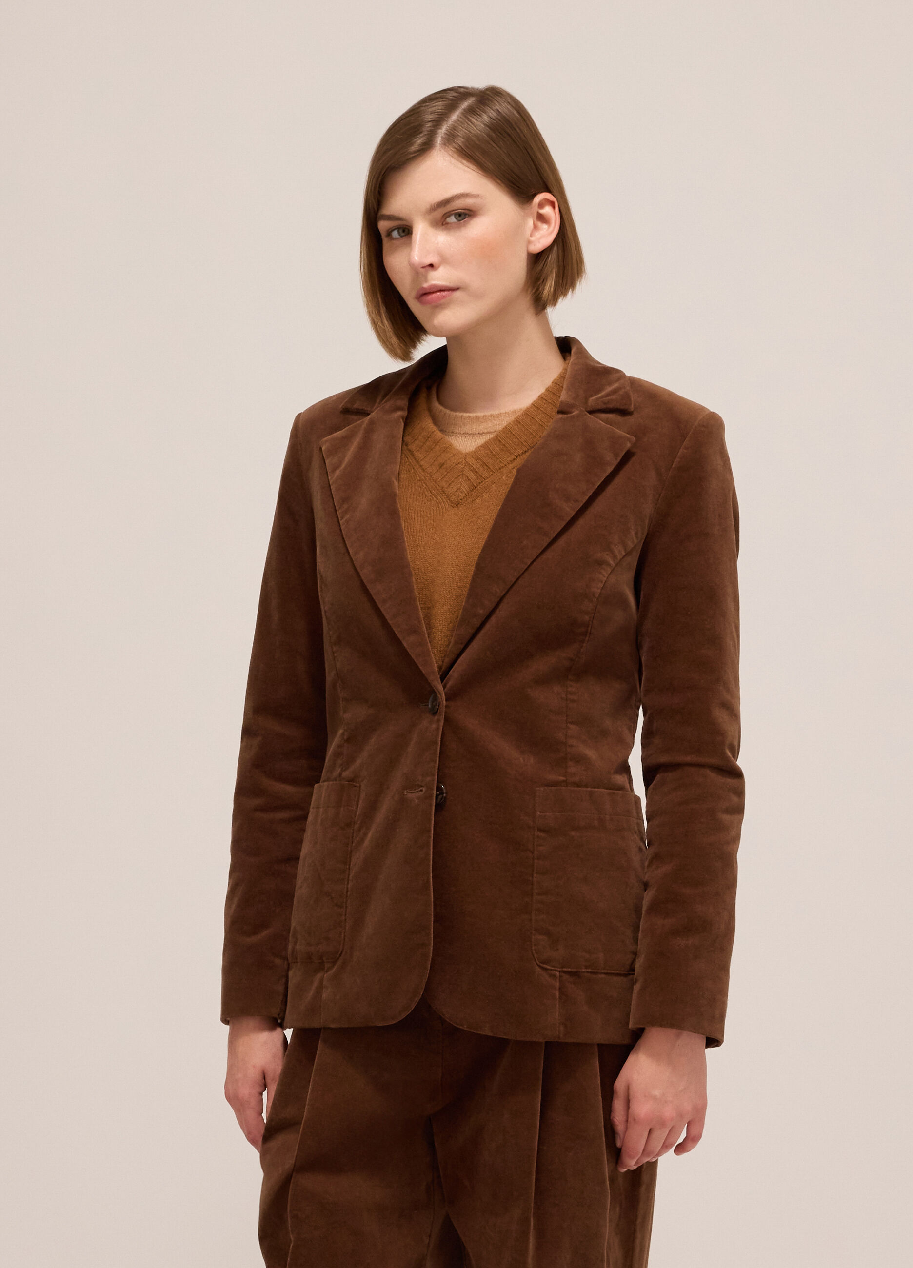 Blazer in stretch velvet