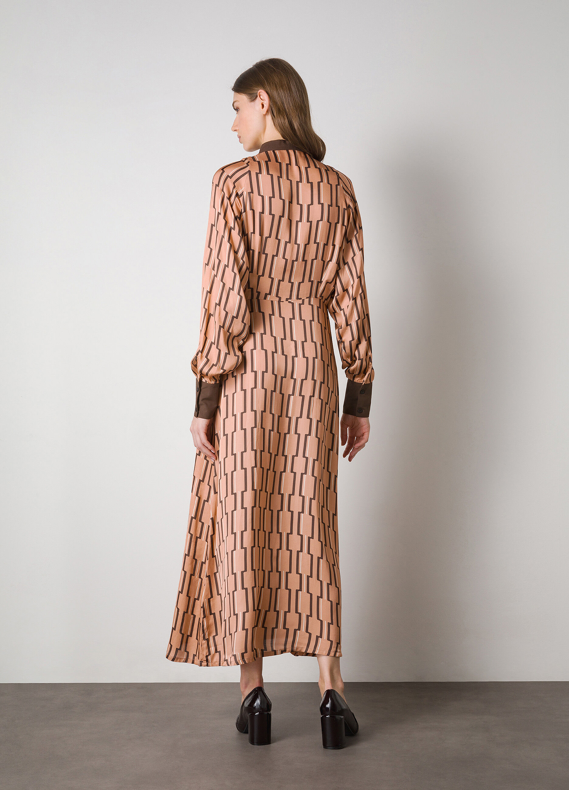 Long dress with geometric pattern