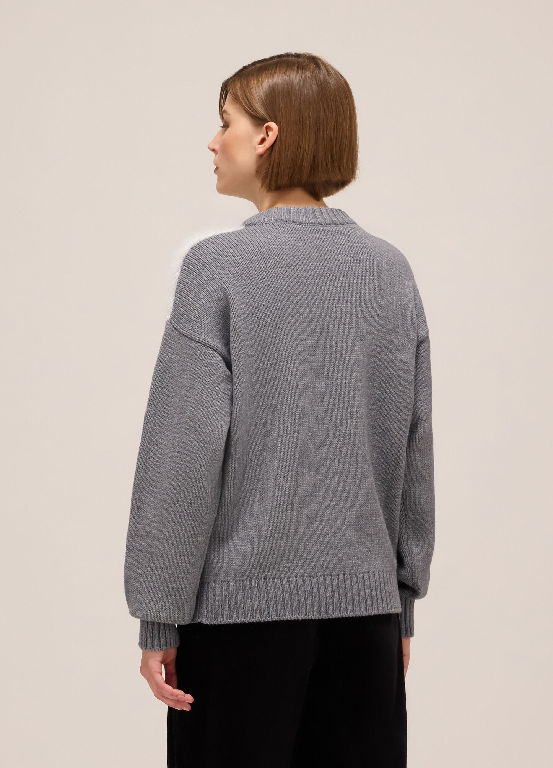 Maglione tricot con disegno jacquard