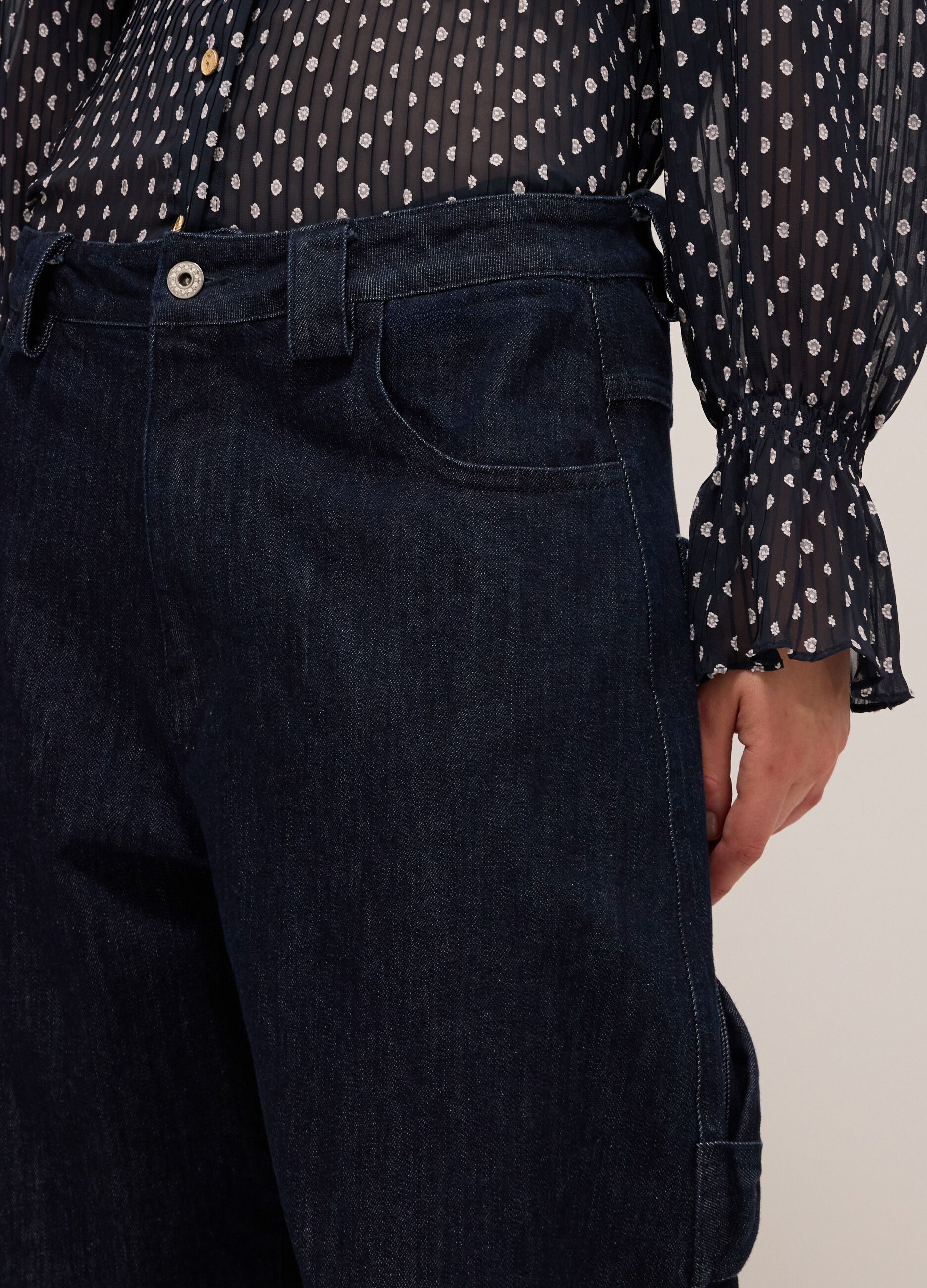 Cargo jeans in stretch cotton