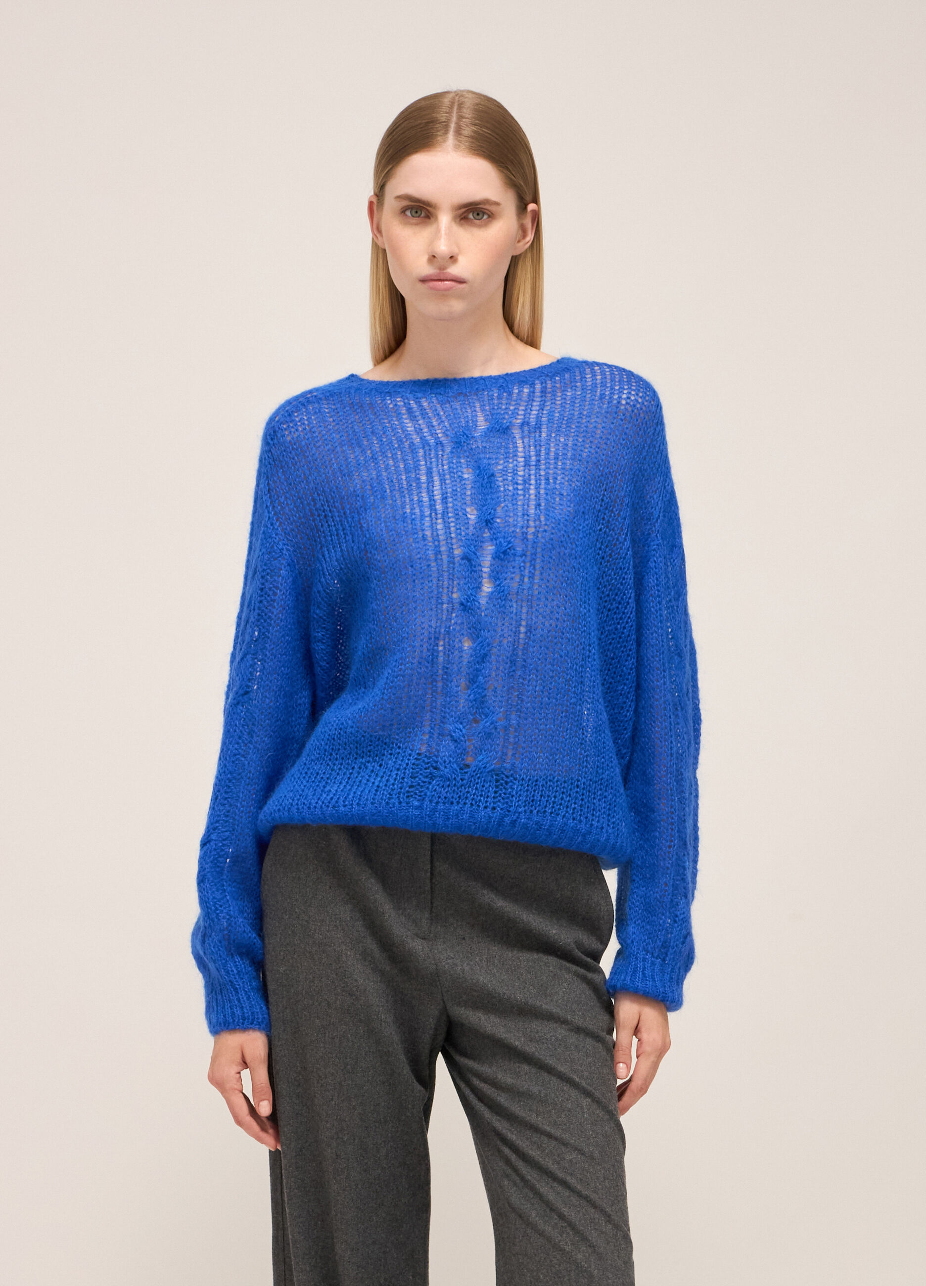 Maglione tricot a trecce