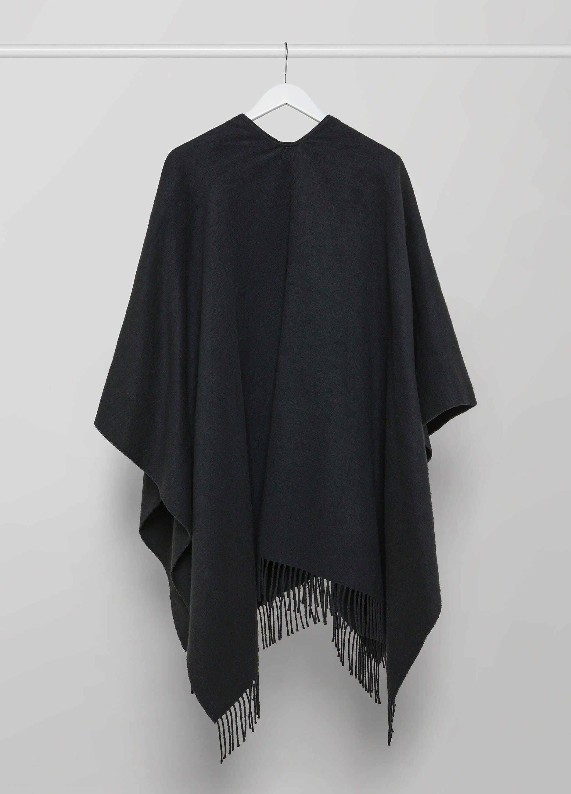 Black cotton blend shawl scarf_4