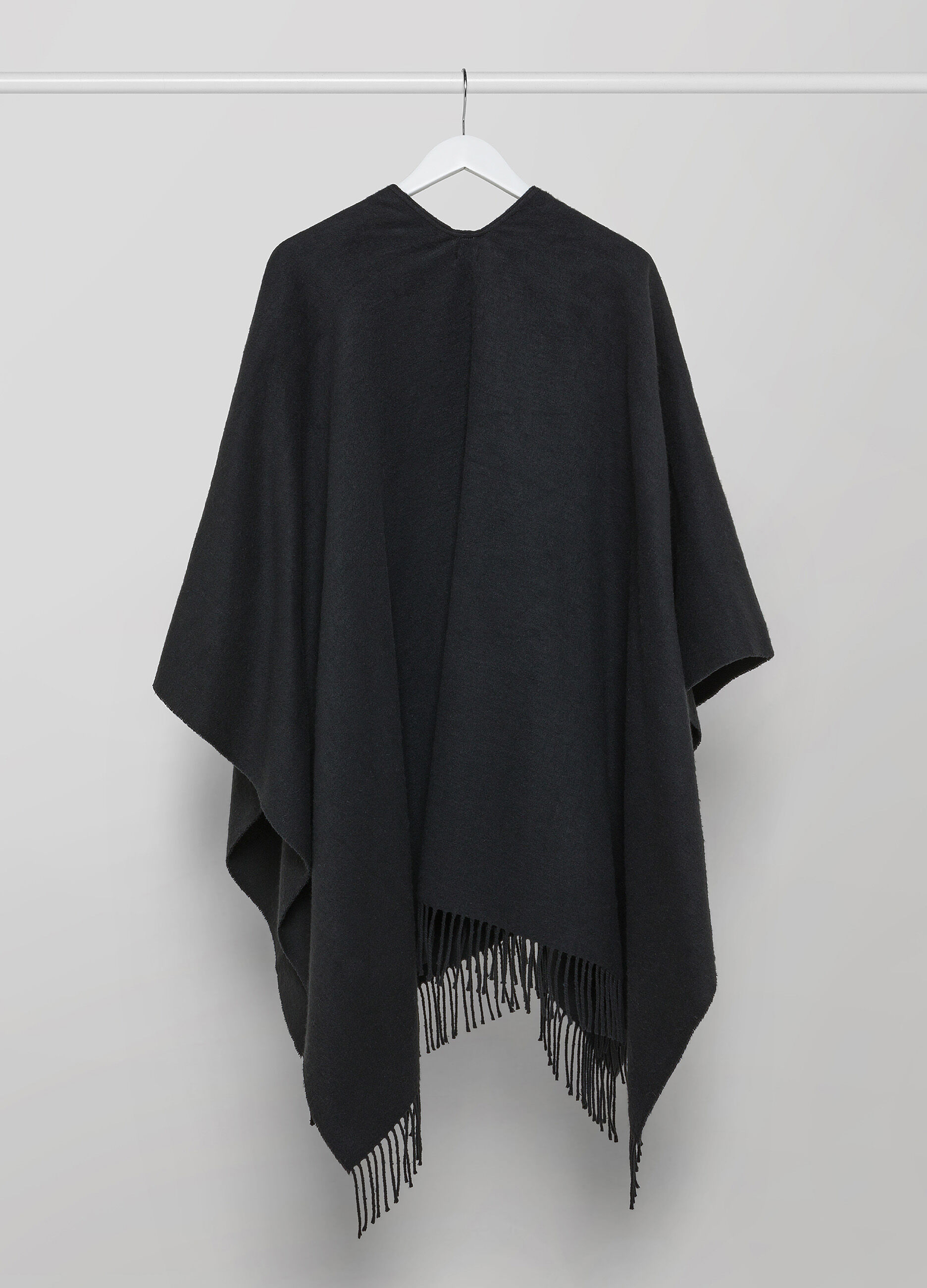 Black cotton blend shawl scarf