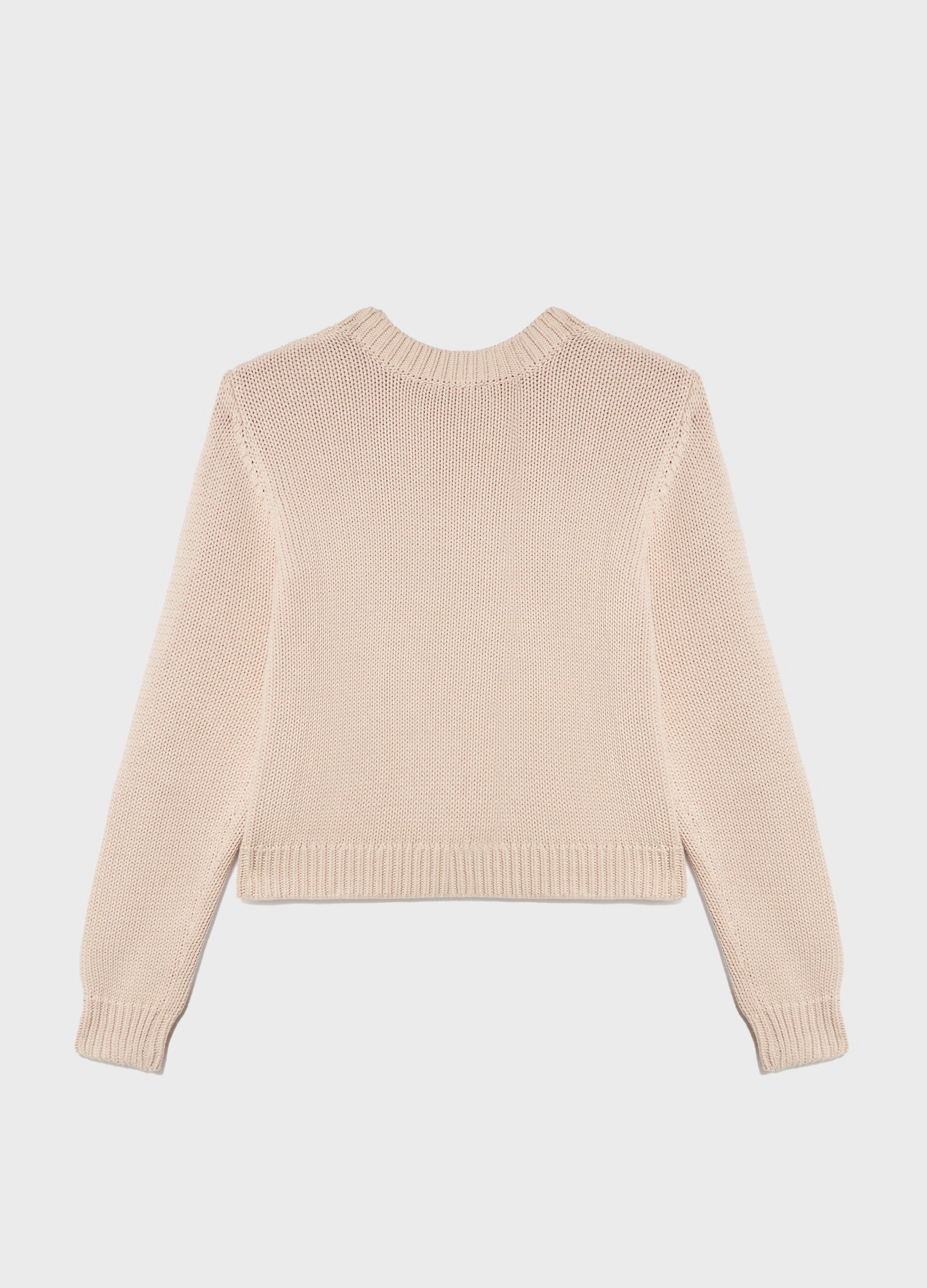 White pure cotton tricot sweater_5