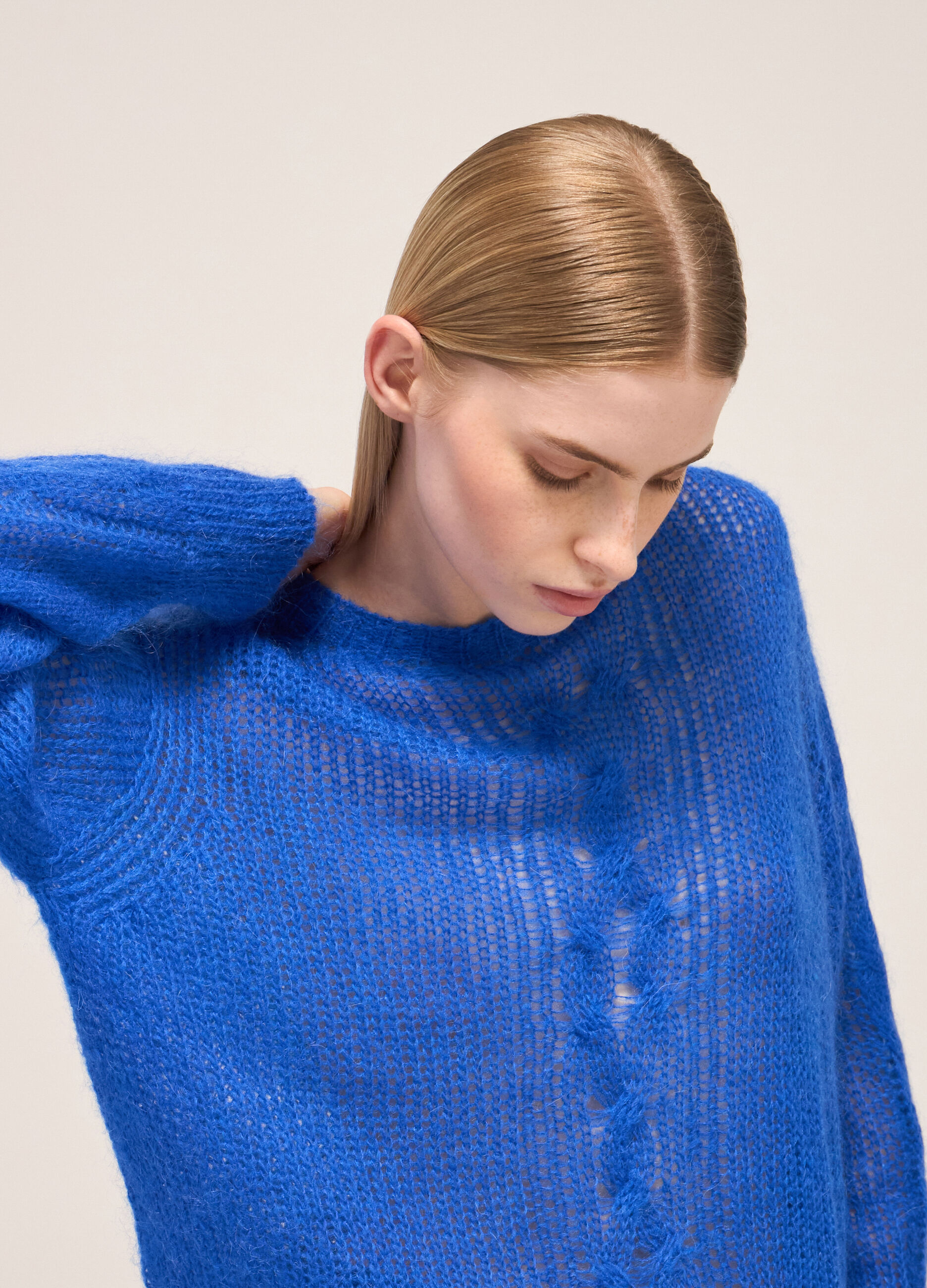 Maglione tricot a trecce