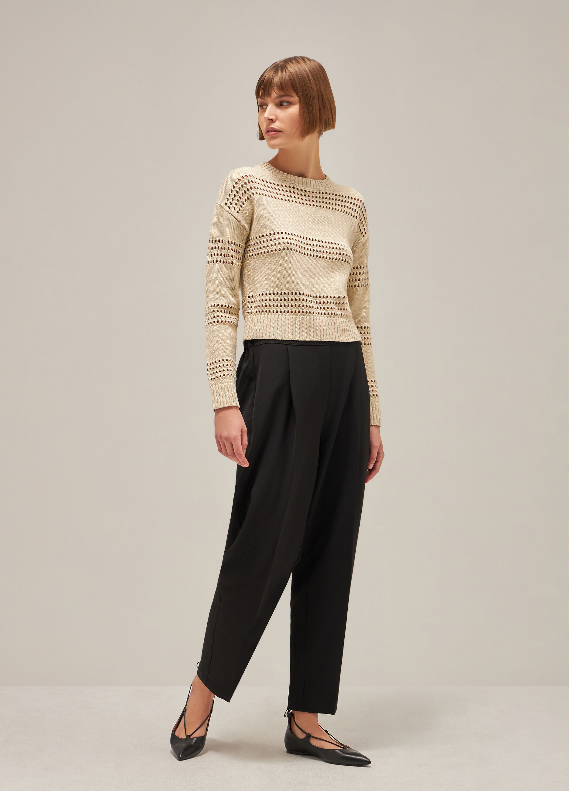 Silk and cotton tricot jumper
