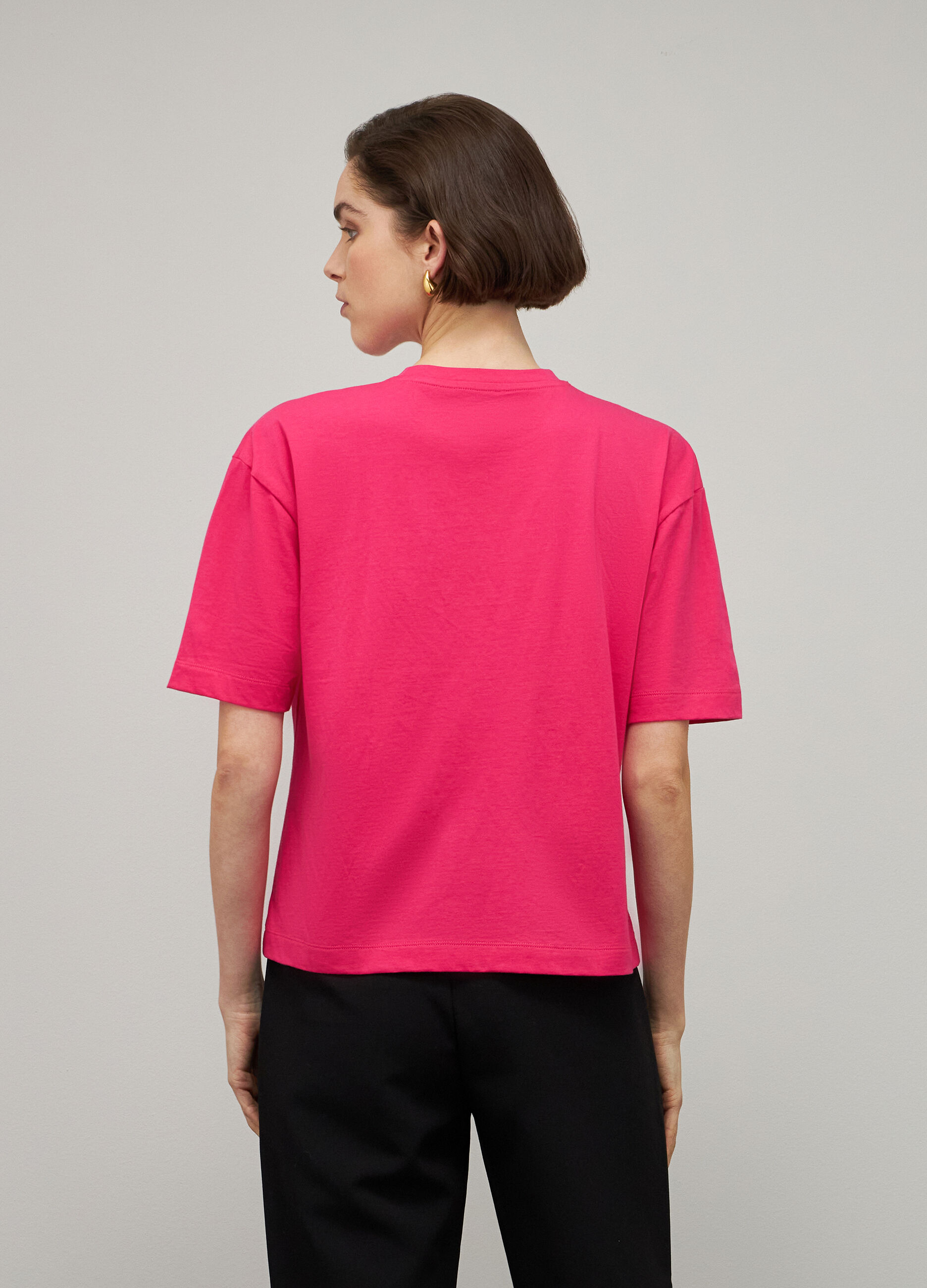 Pink pure cotton t-shirt with logo_2