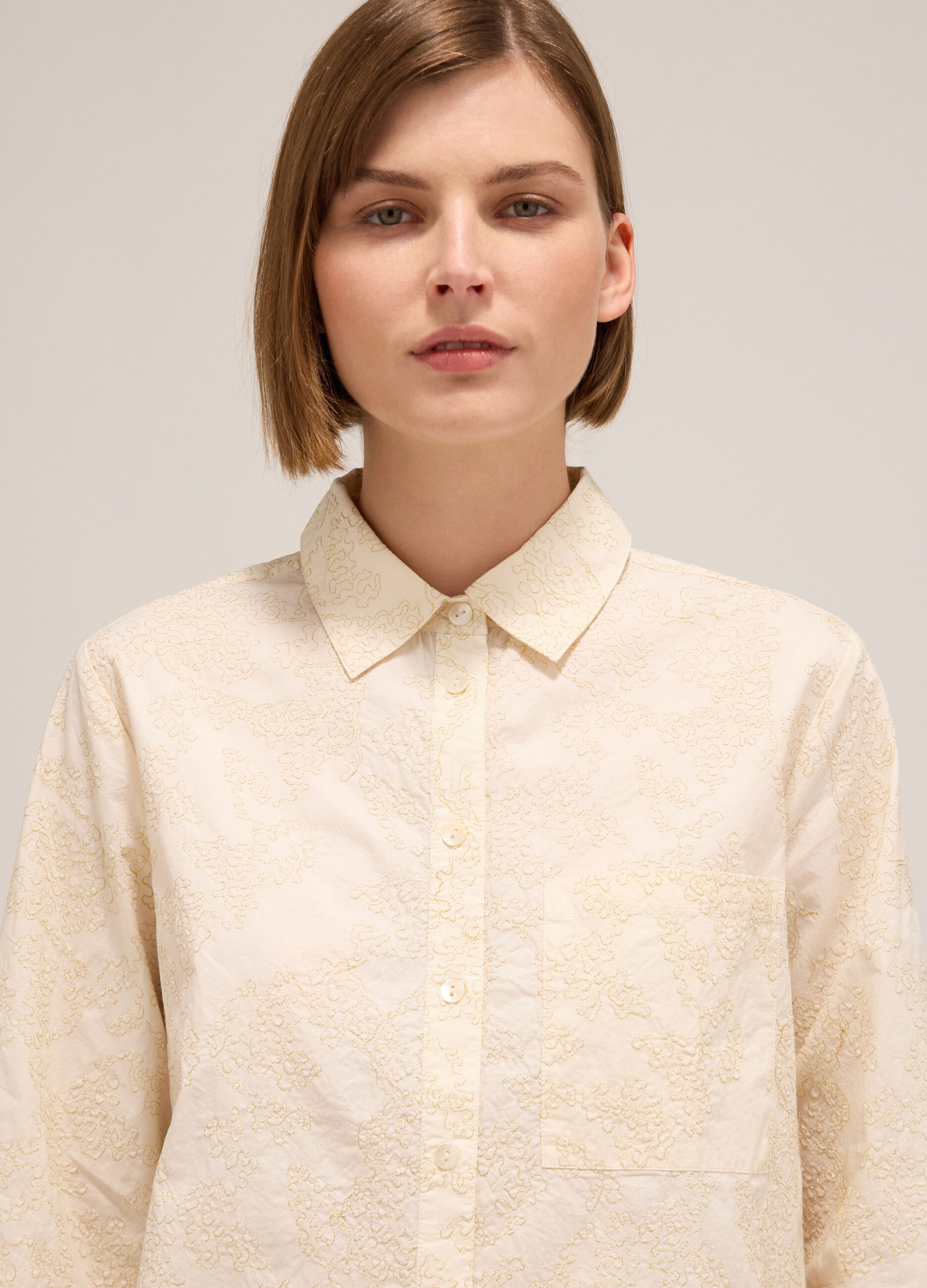 Shirt in embroidered cotton