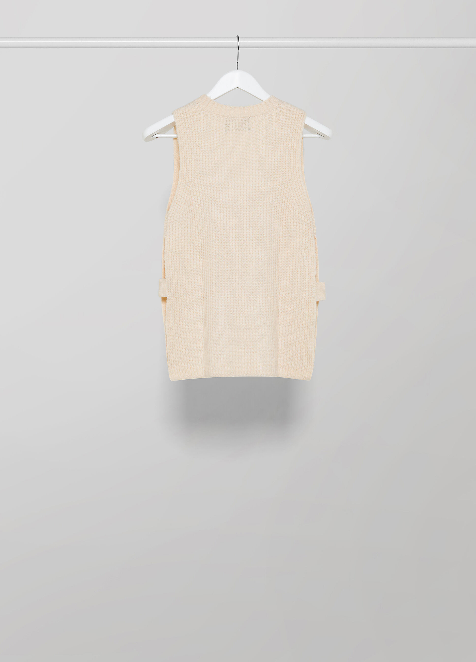 Wool-blend tricot waistcoat with side slits_5