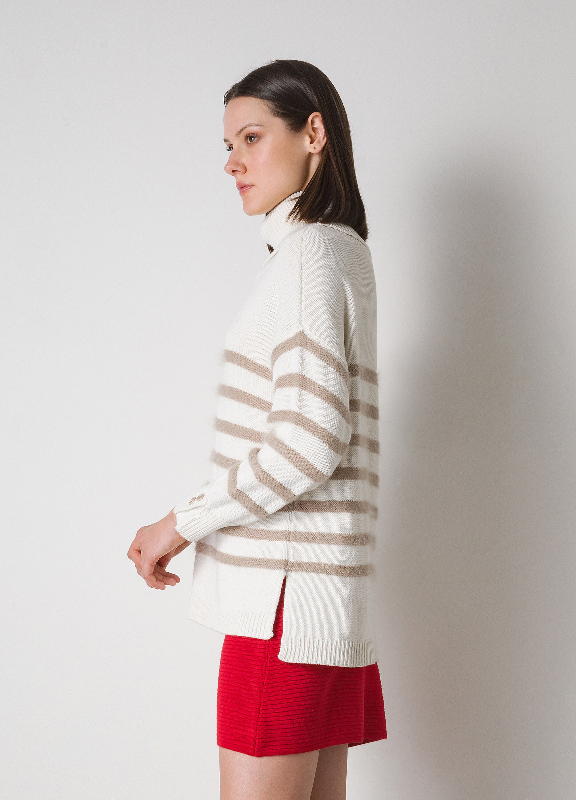 Striped pullover in virgin wool blend _3