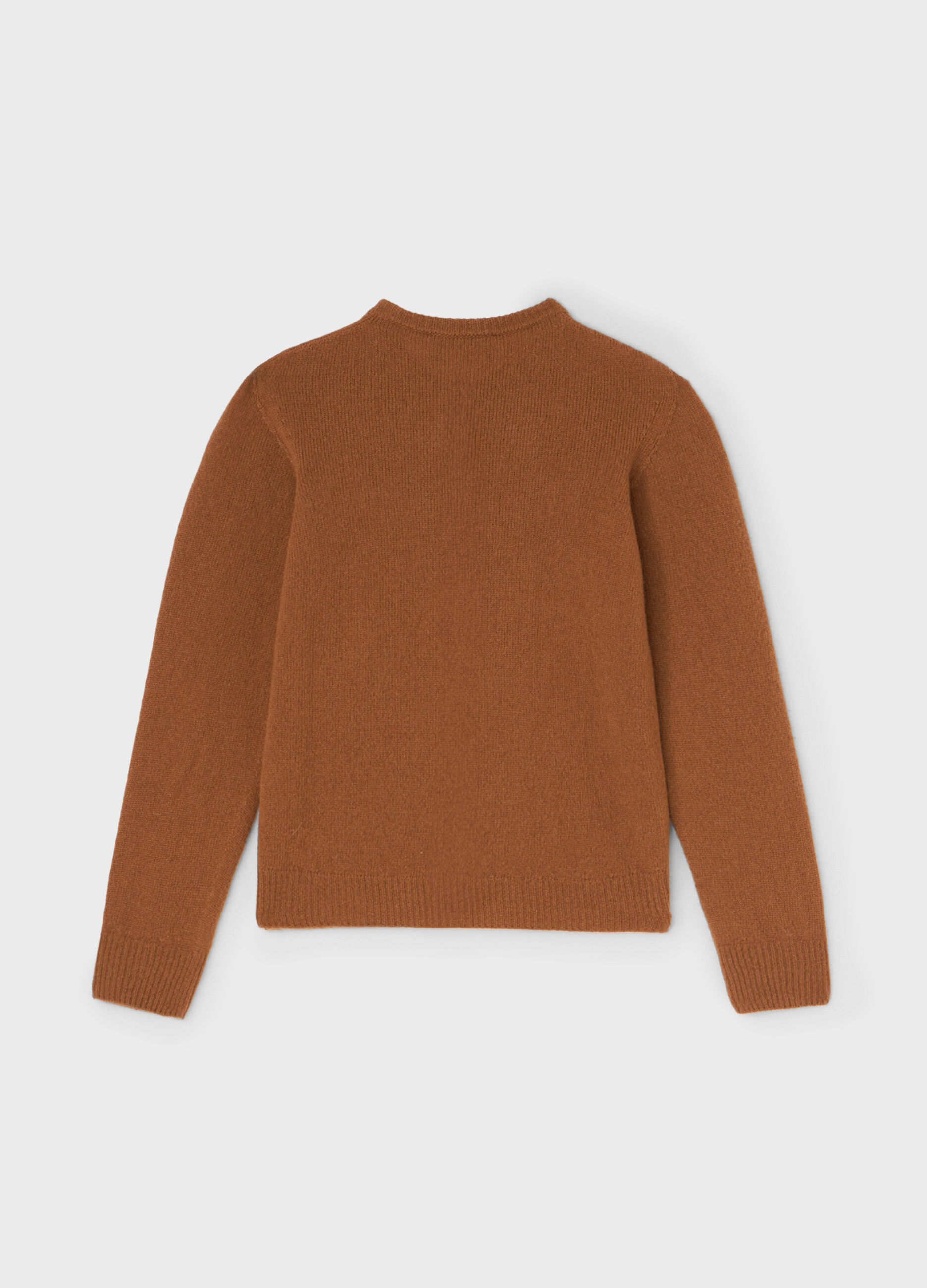Crew-neck sweater in merino wool and cashmere