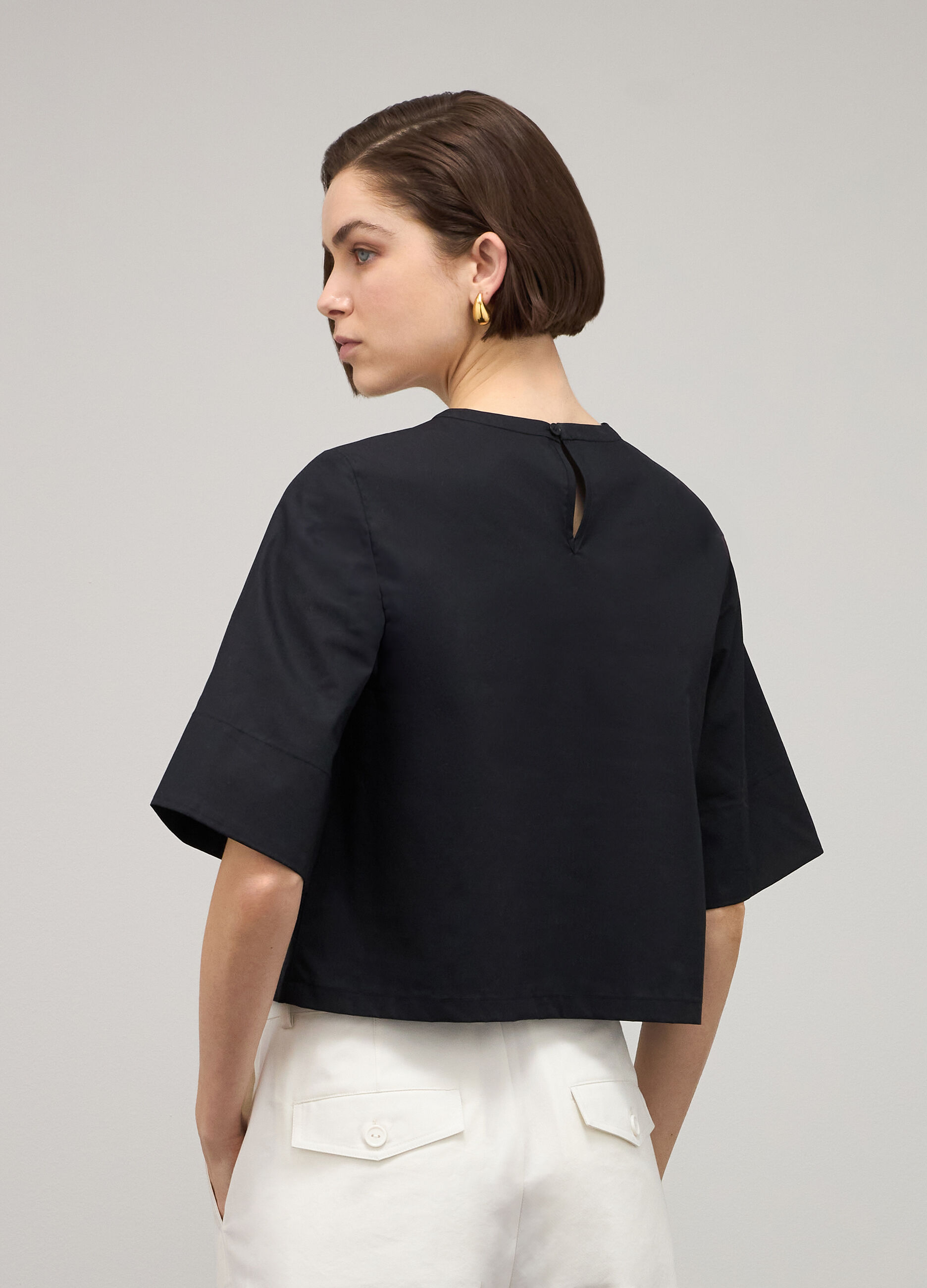 Cotton blouse with three-quarter sleeves_2