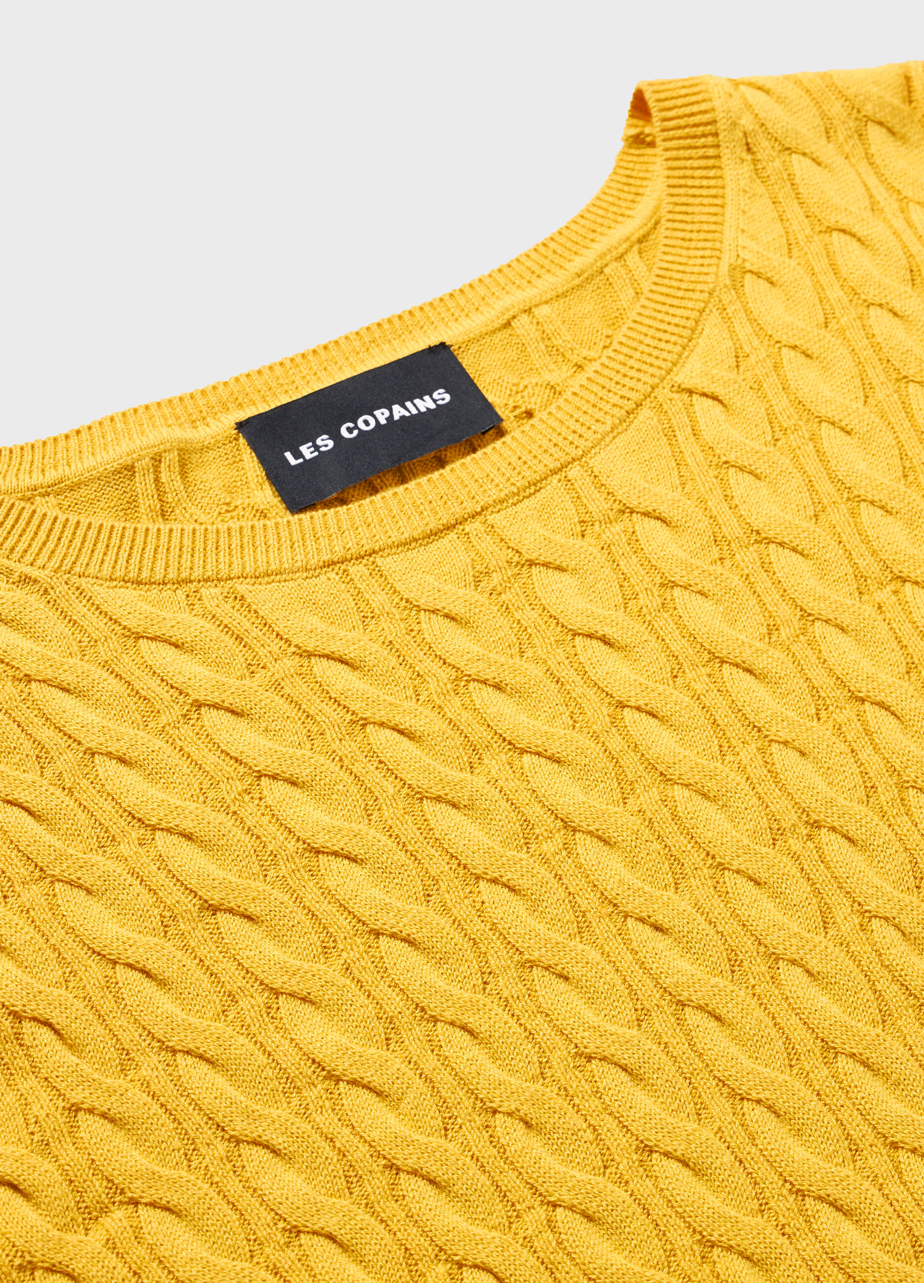 Yellow cotton and silk tricot sweater_6