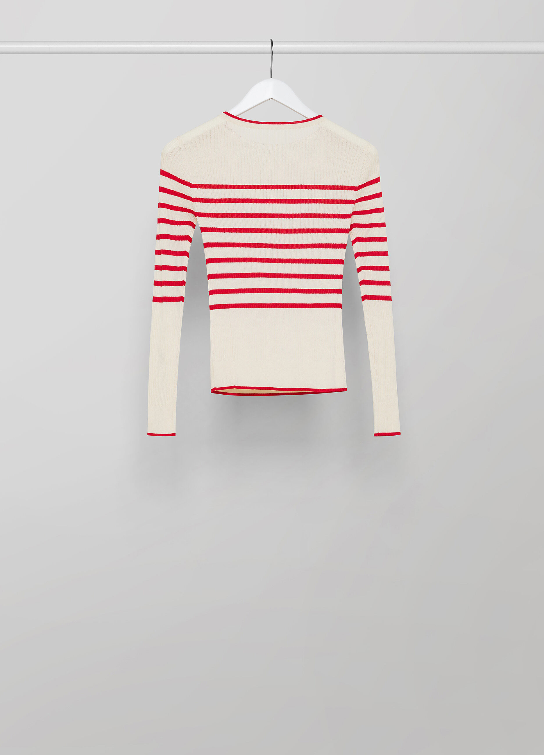 Striped ribbed tricot with buttons