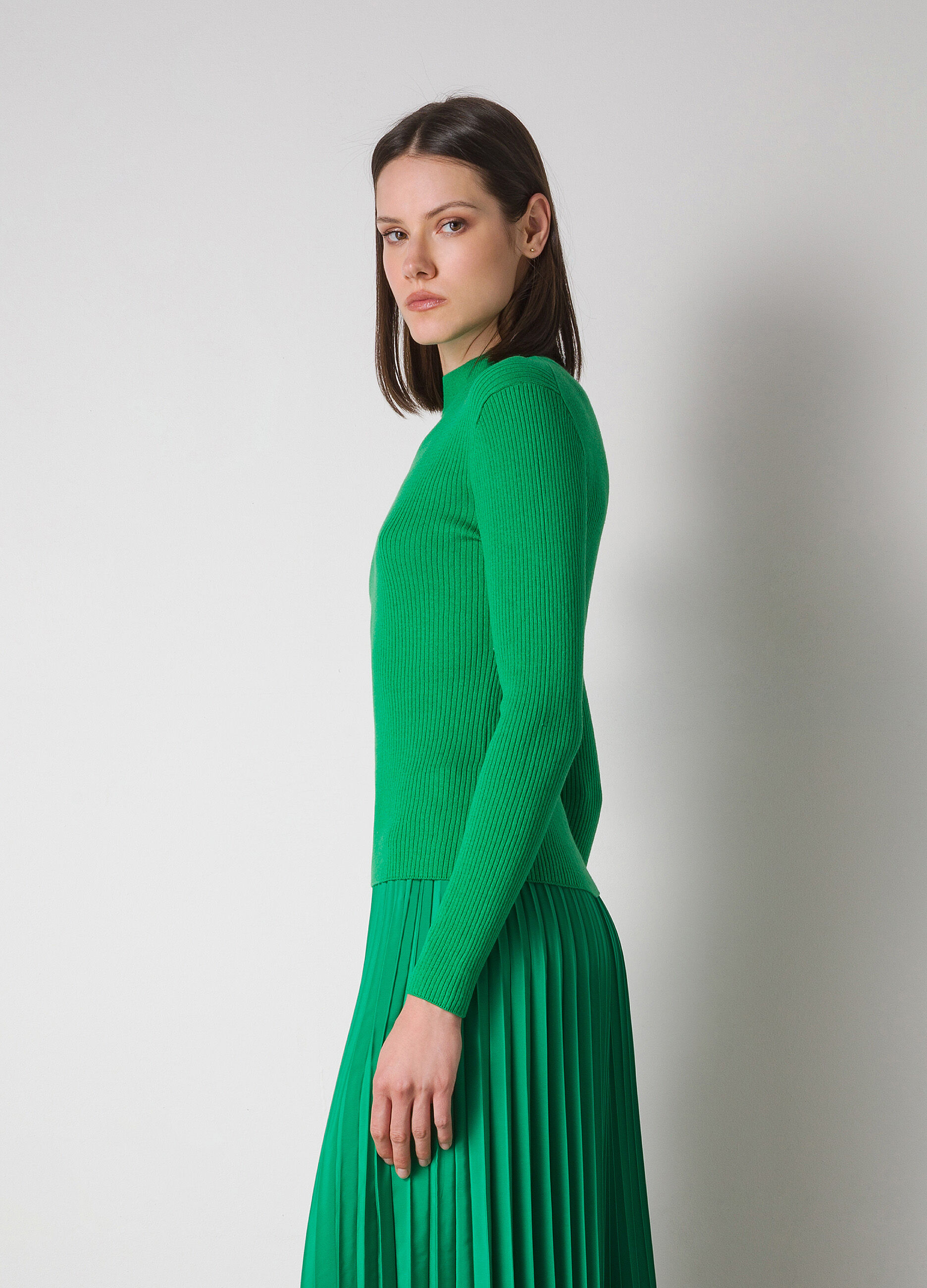 Ribbed silk-blend tricot