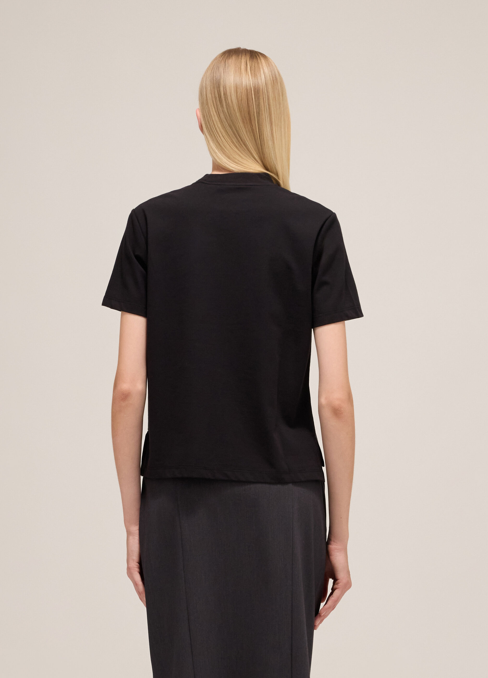 Short-sleeved T-shirt in cotton blend