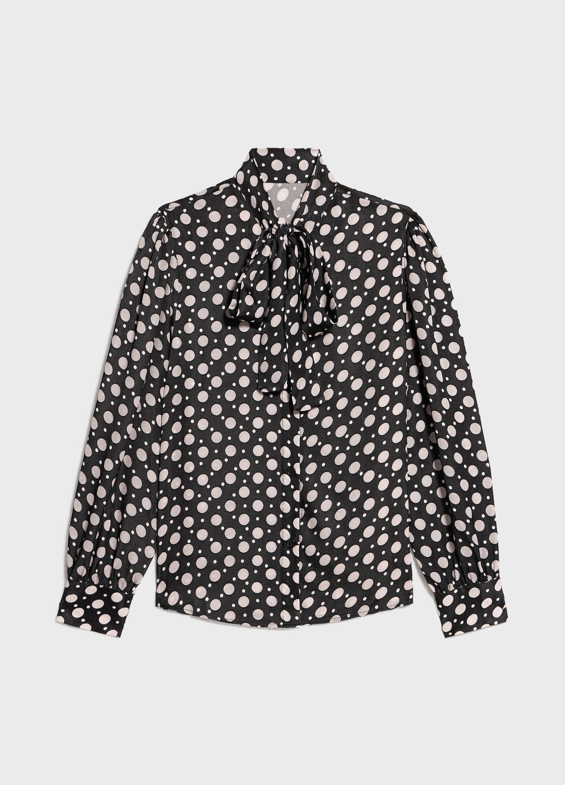 Viscose blend shirt with neck bow_4