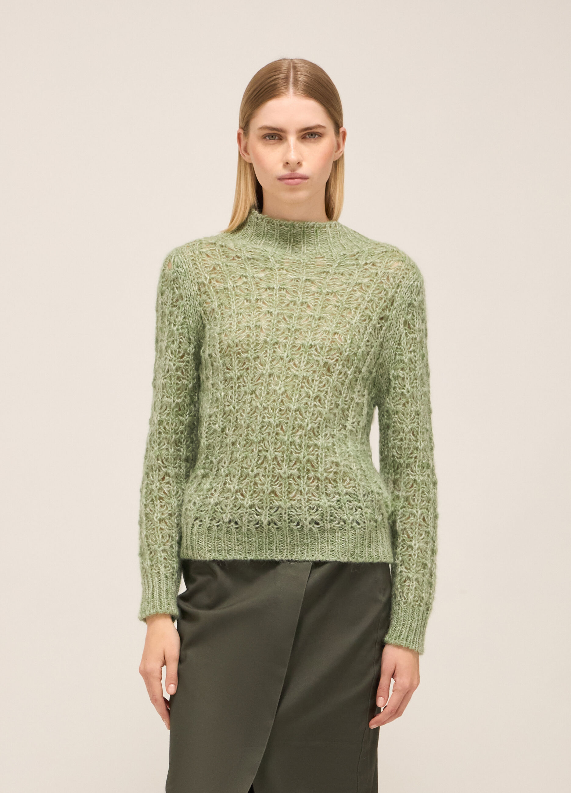 Gros pull en mohair mélangé