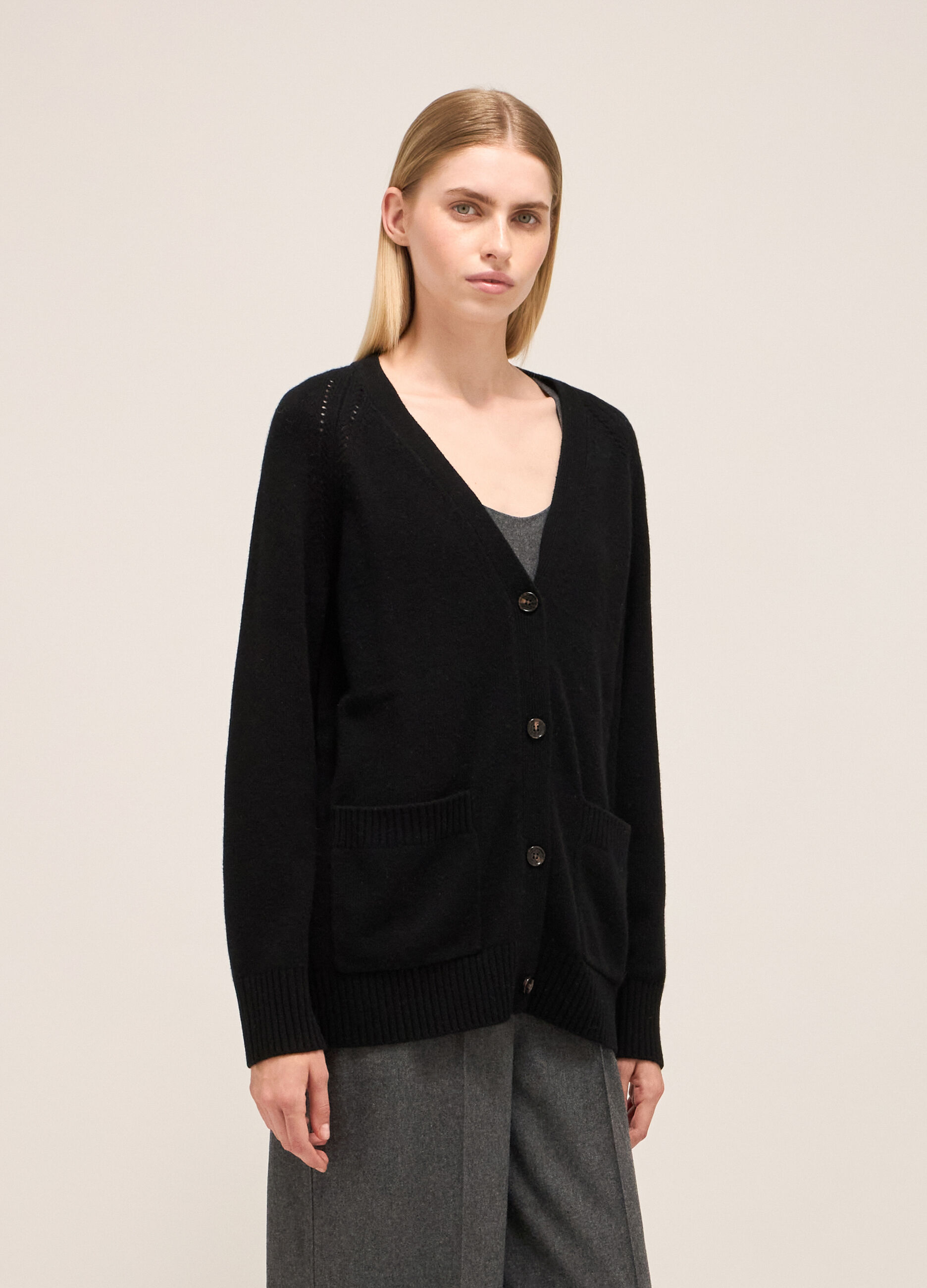Cardigan oversize en laine et cachemire
