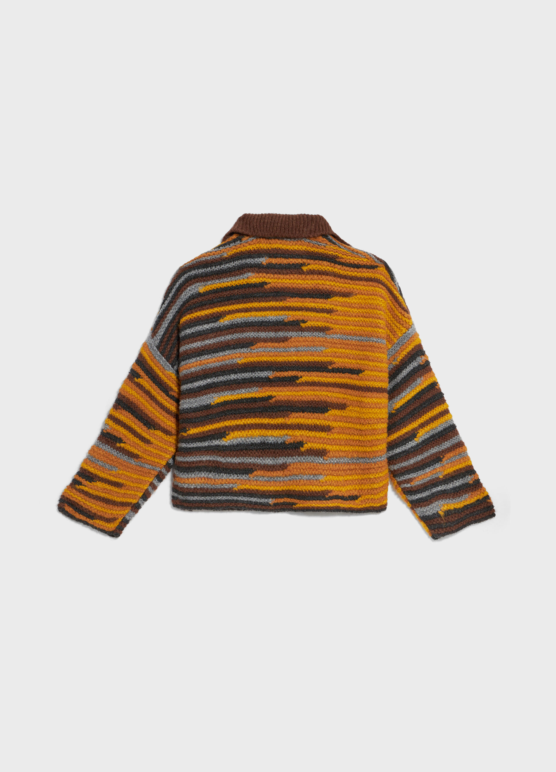 Knitted polo shirt with chunky stripes