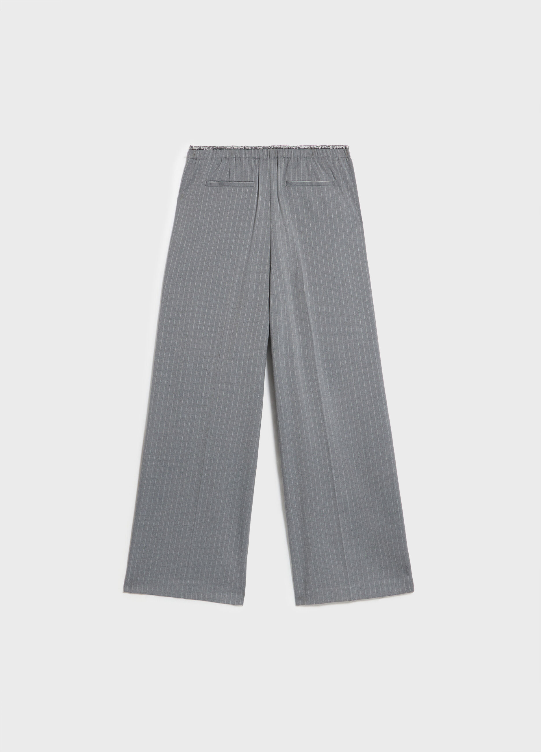 Pantalon palazzo à fines rayures