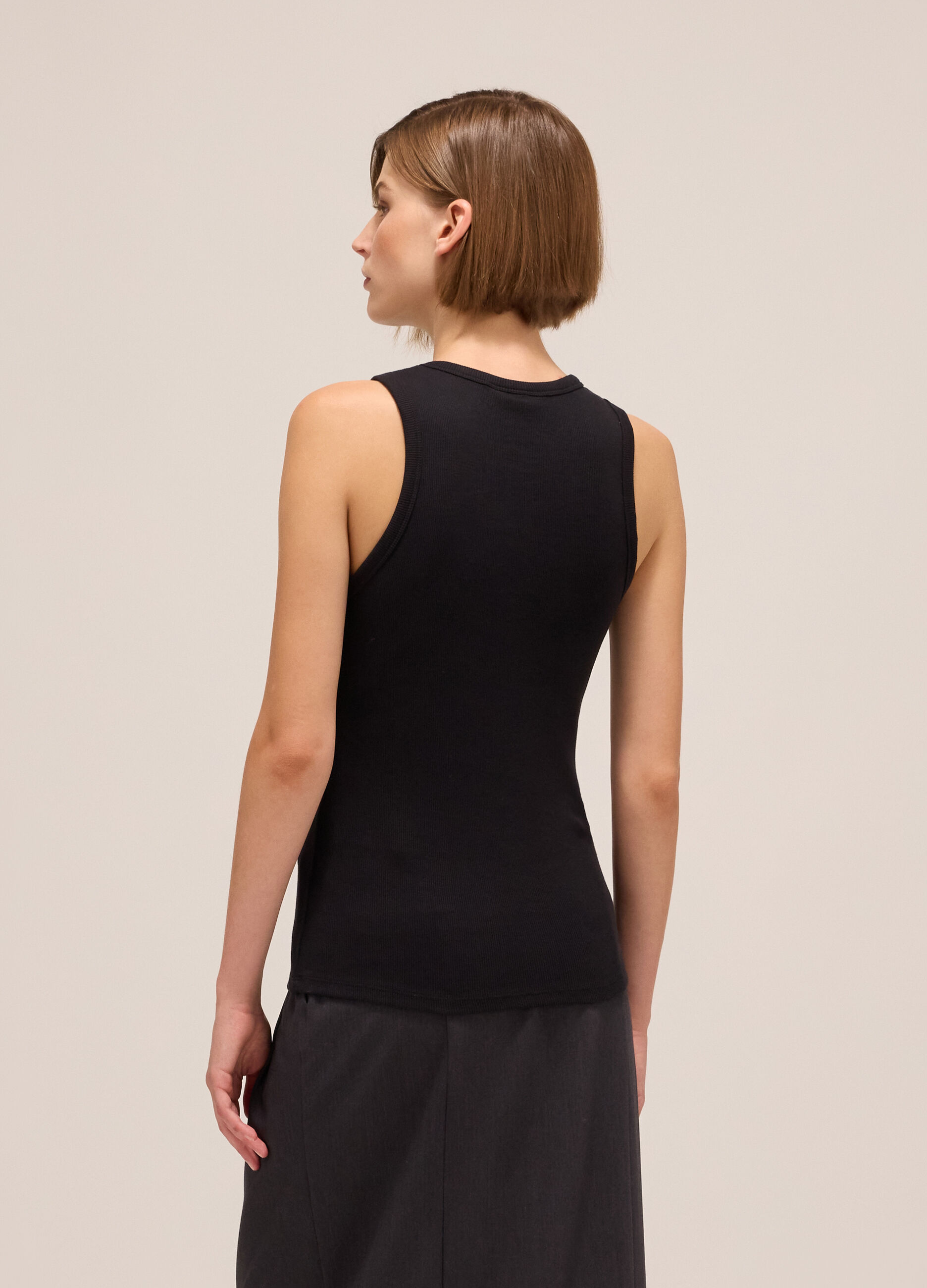 Vest top in lyocell and wool blend