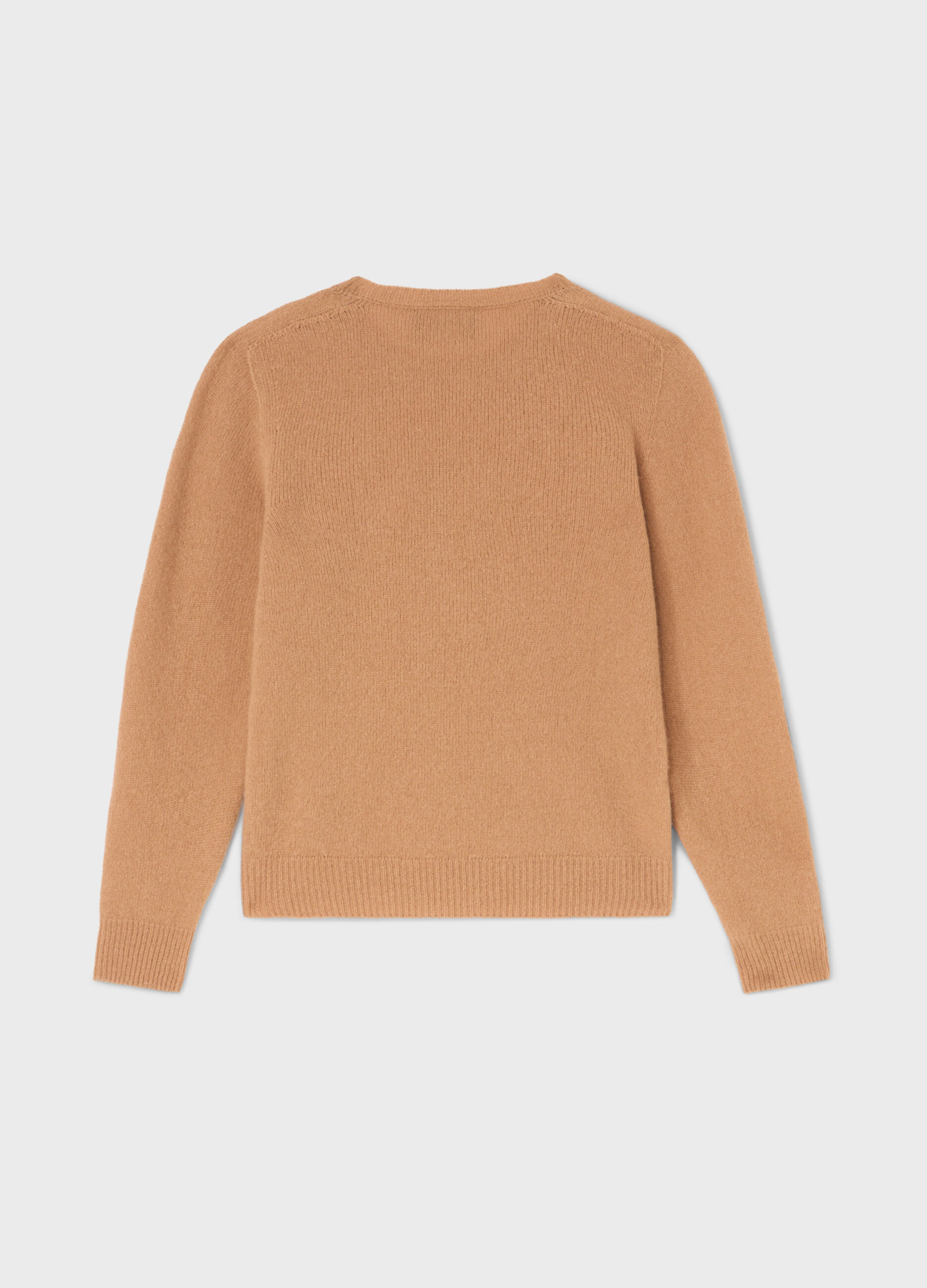 Crew-neck sweater in merino wool and cashmere
