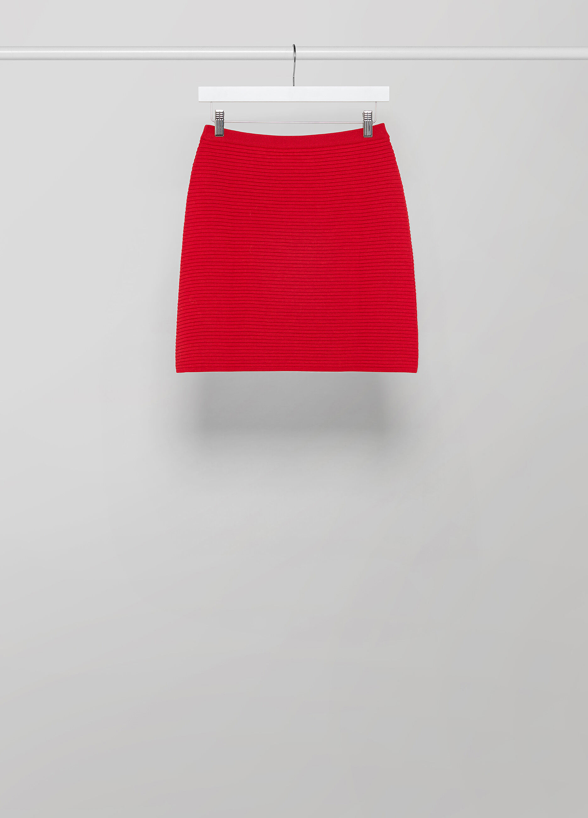 Merino wool blend tricot miniskirt