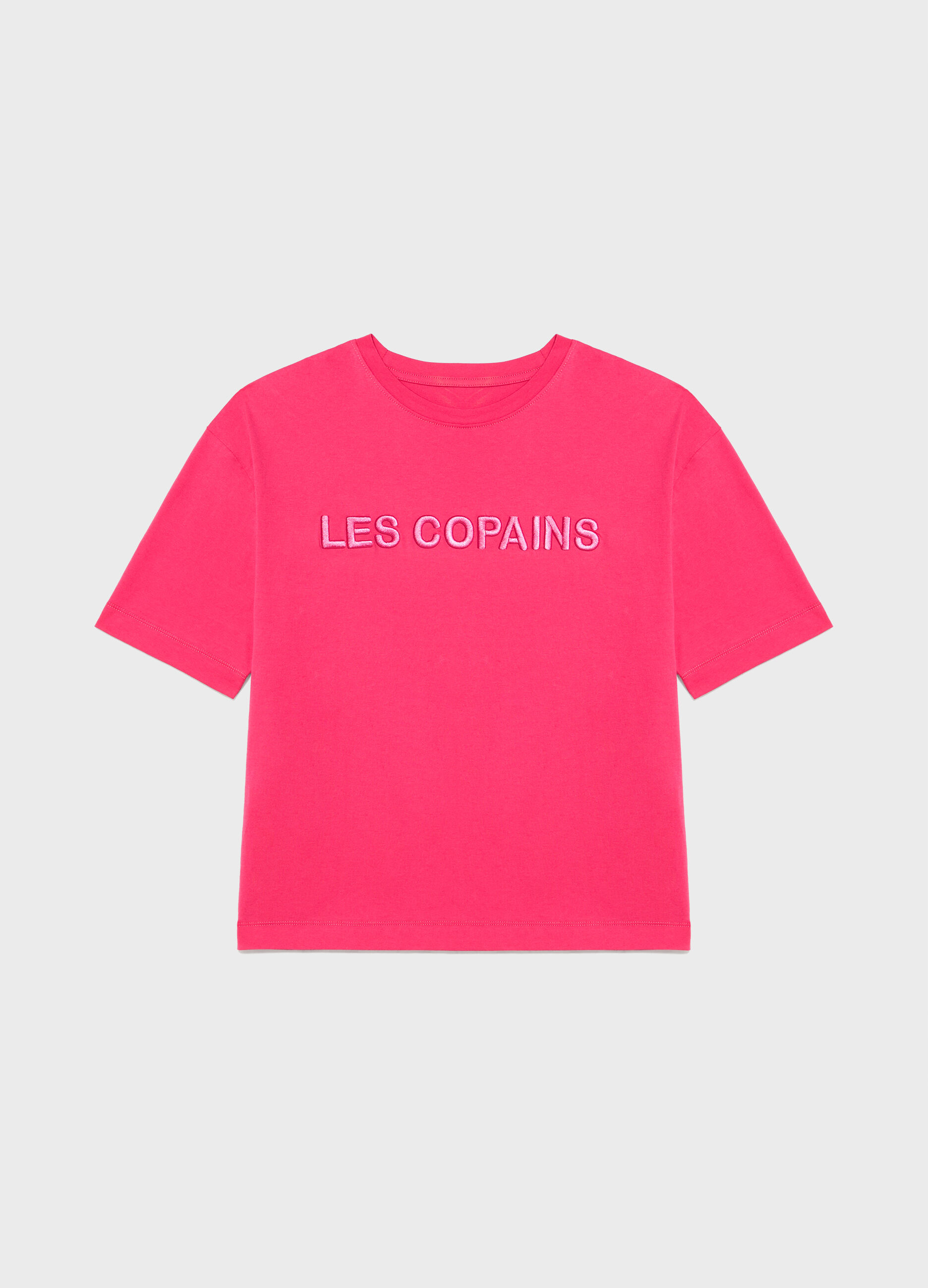 Pink pure cotton t-shirt with logo_4