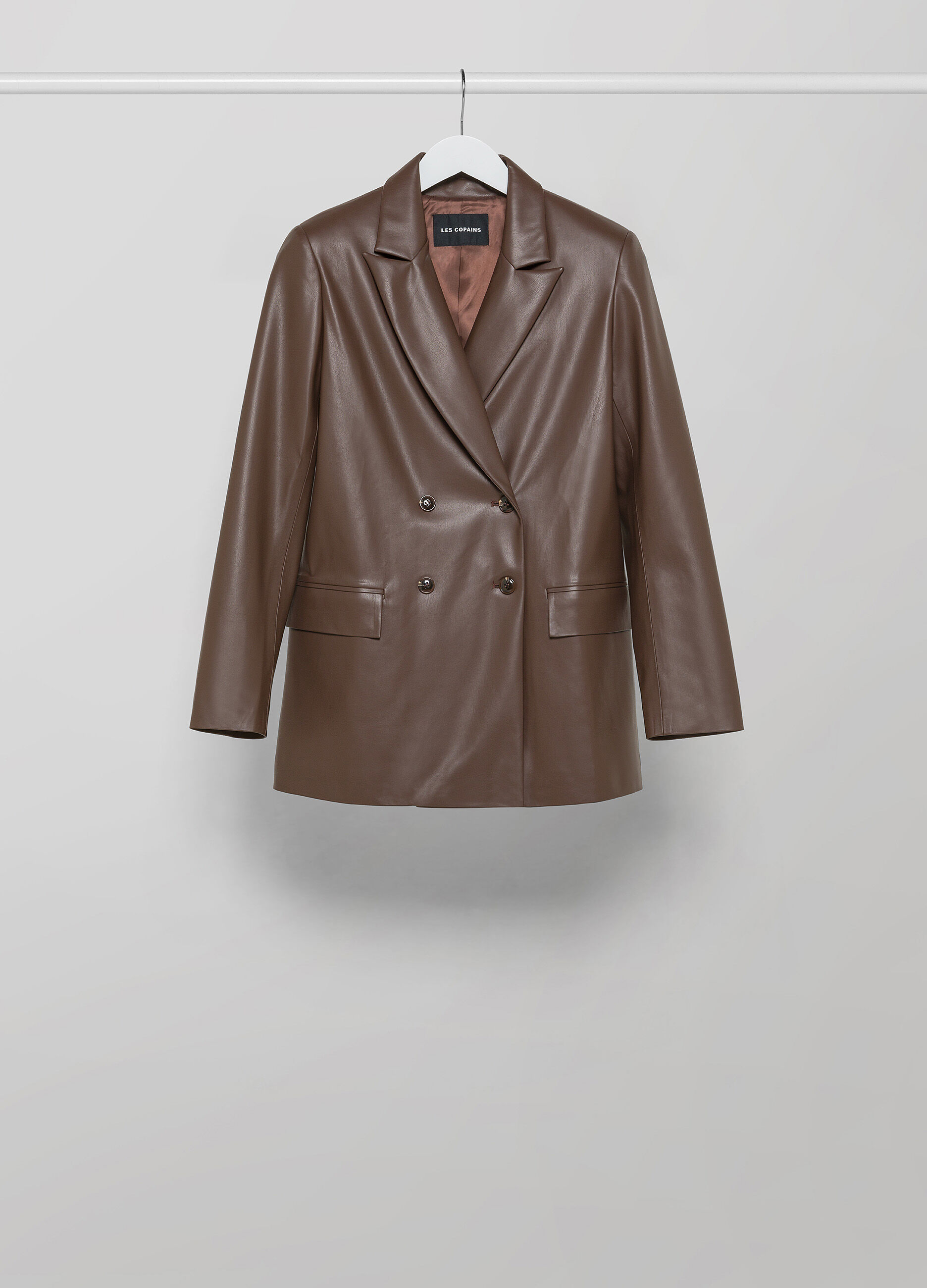 Faux leather double-breasted blazer_4
