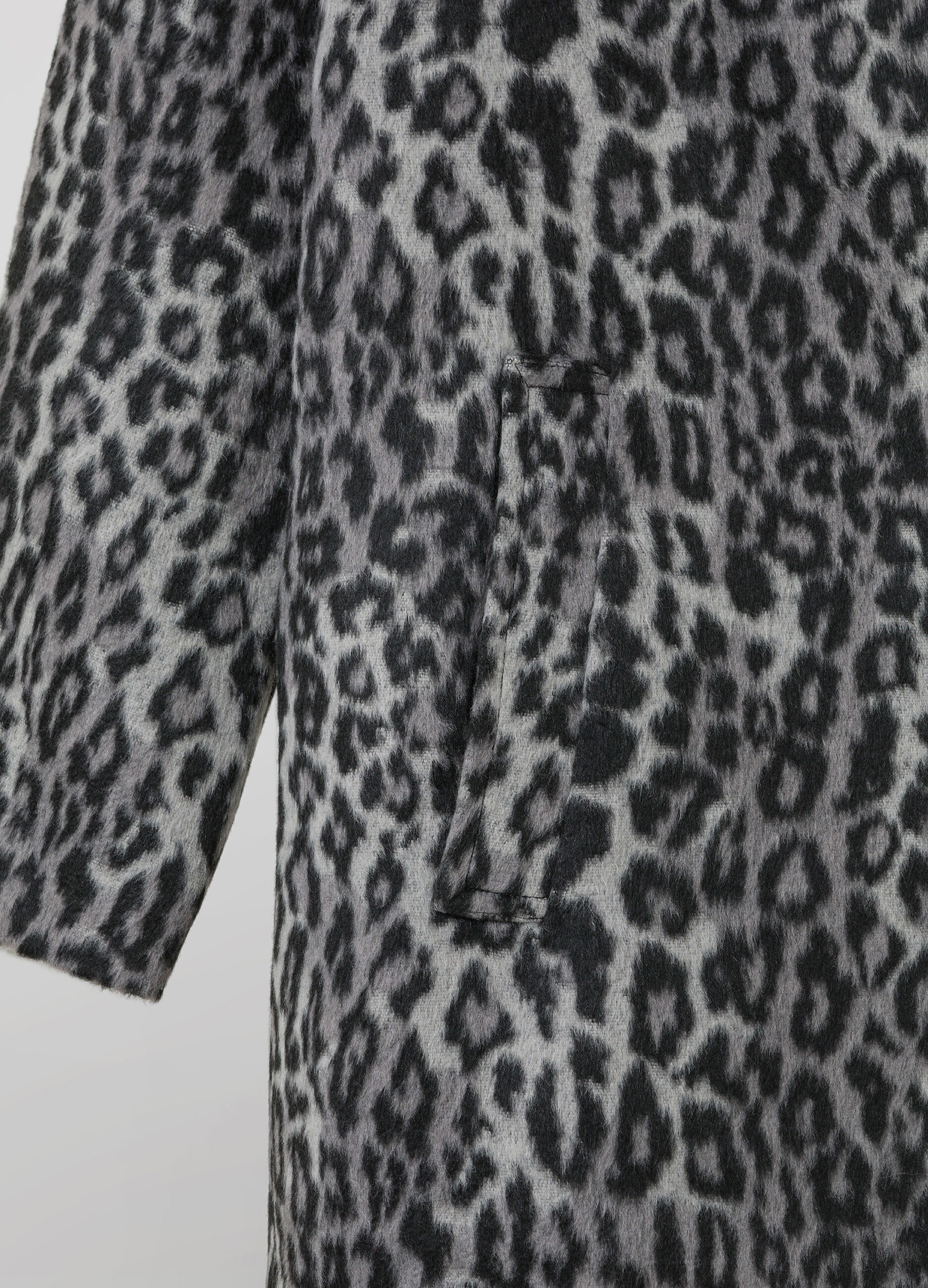 Wool blend coat with animal print