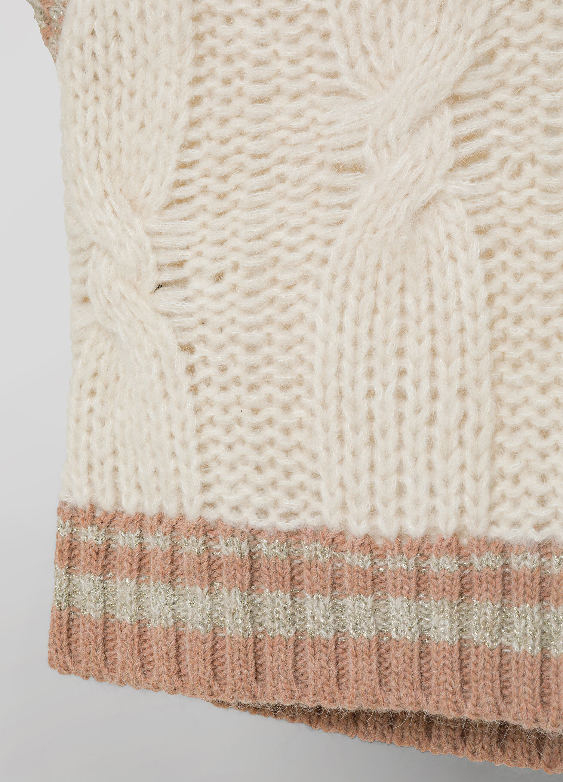 Mohair wool-blend tricot waistcoat with V-neck