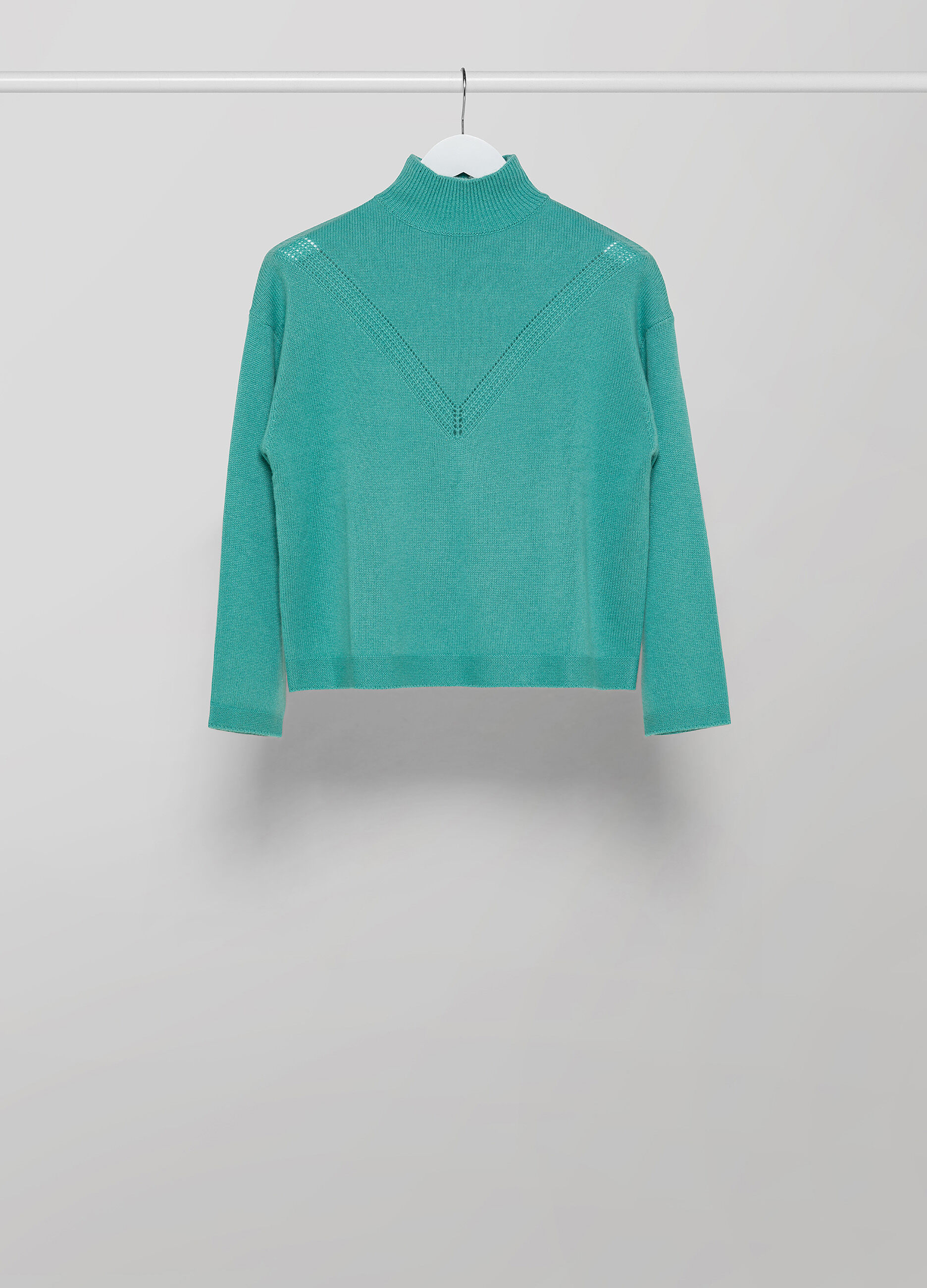 Cashmere blend pullover with high collar _4