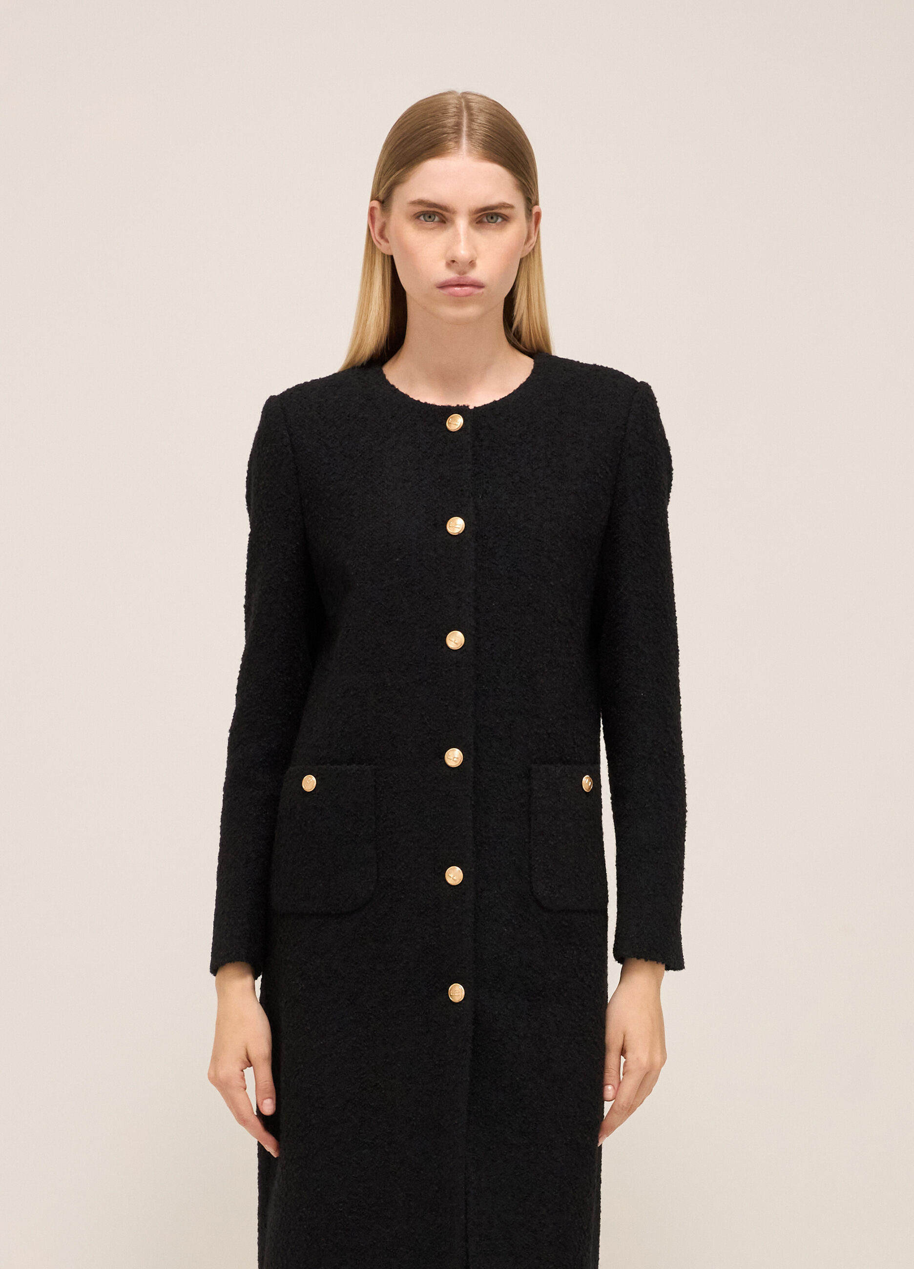 Manteau en laine bouclette melangee pour Femme LES COPAINS