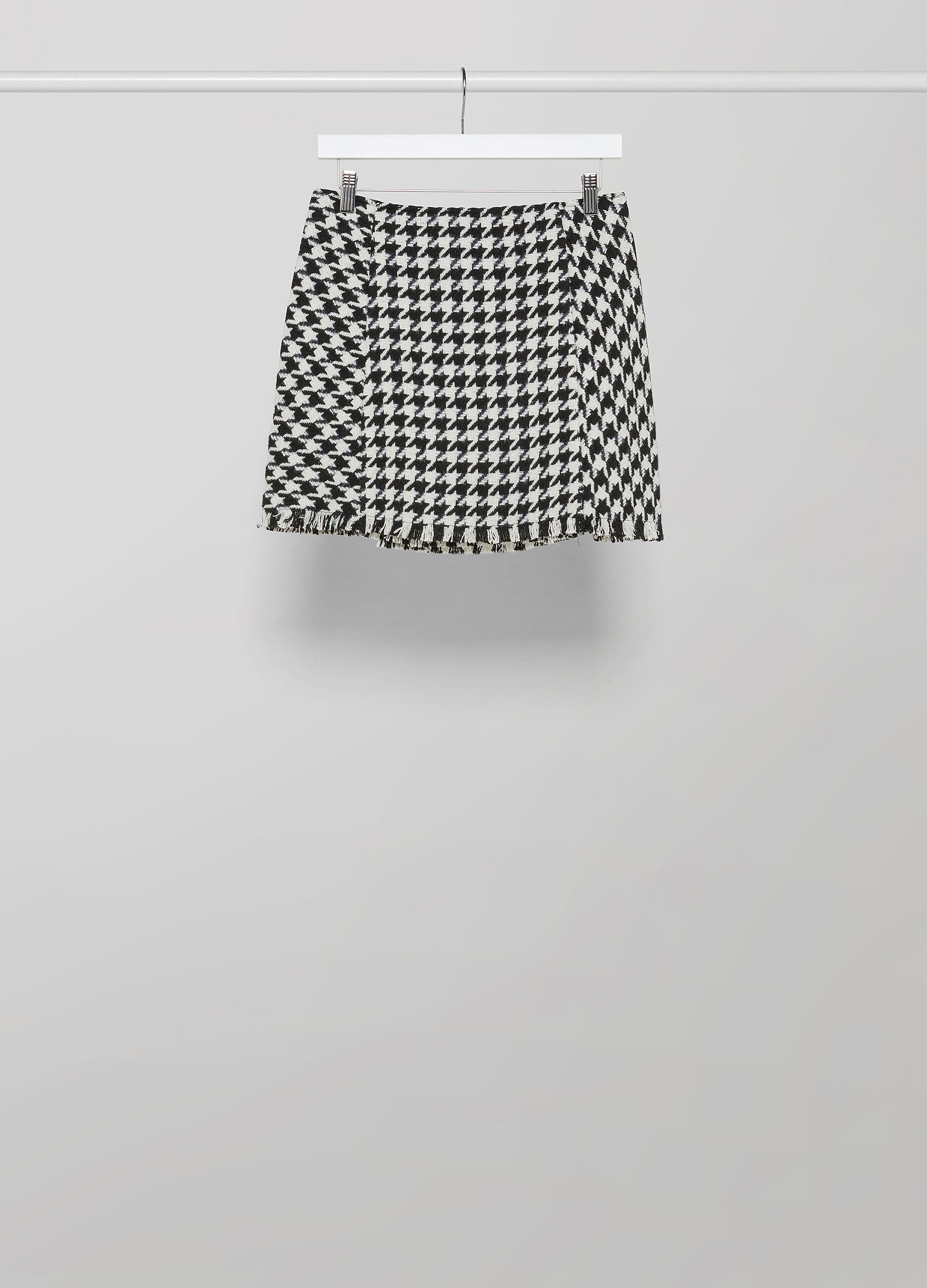 Houndstooth wrap-around skirt