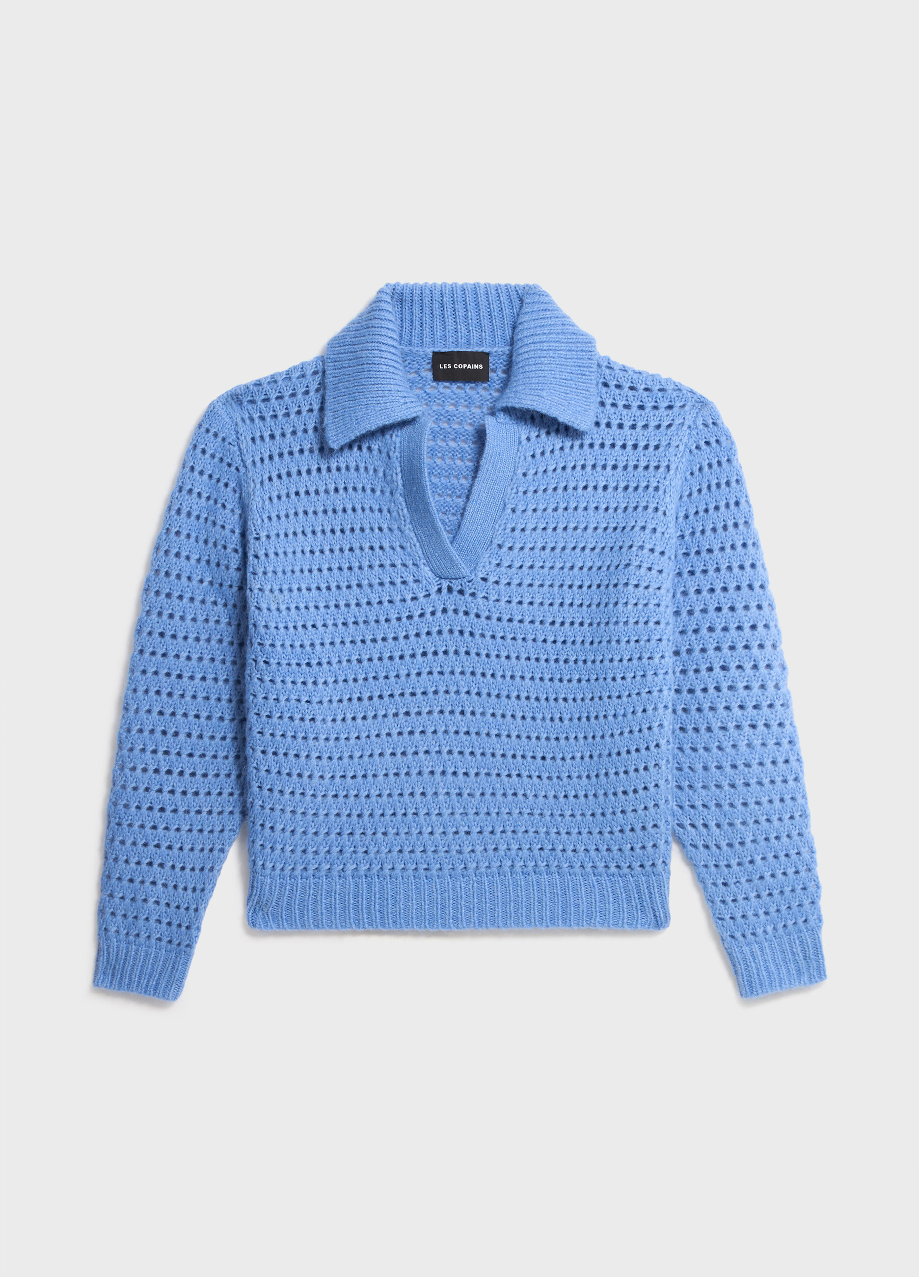 Polo shirt in alpaca, wool and cotton blend