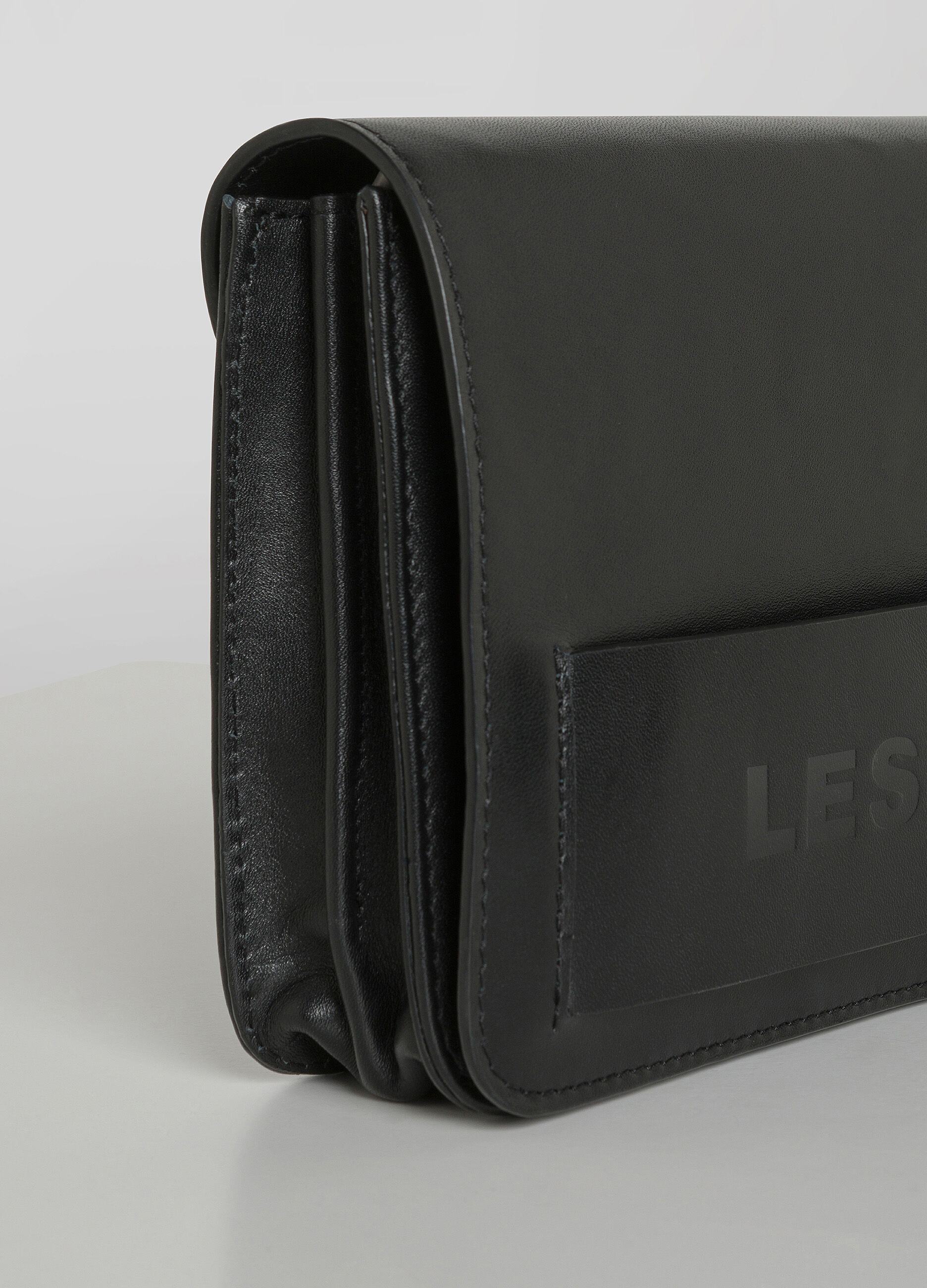 Black genuine leather handbag_3