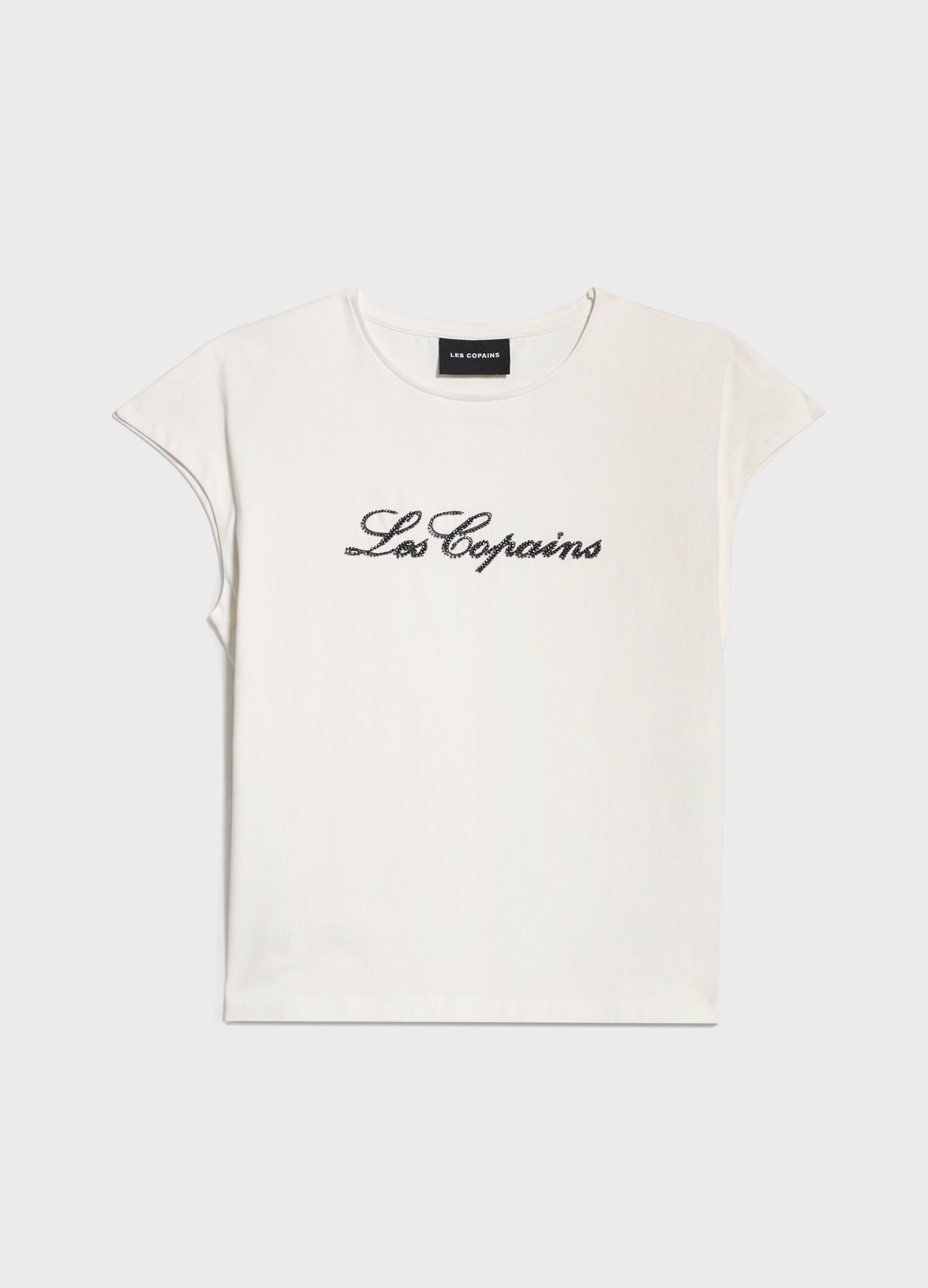 T-shirt con lettering ricamato_4