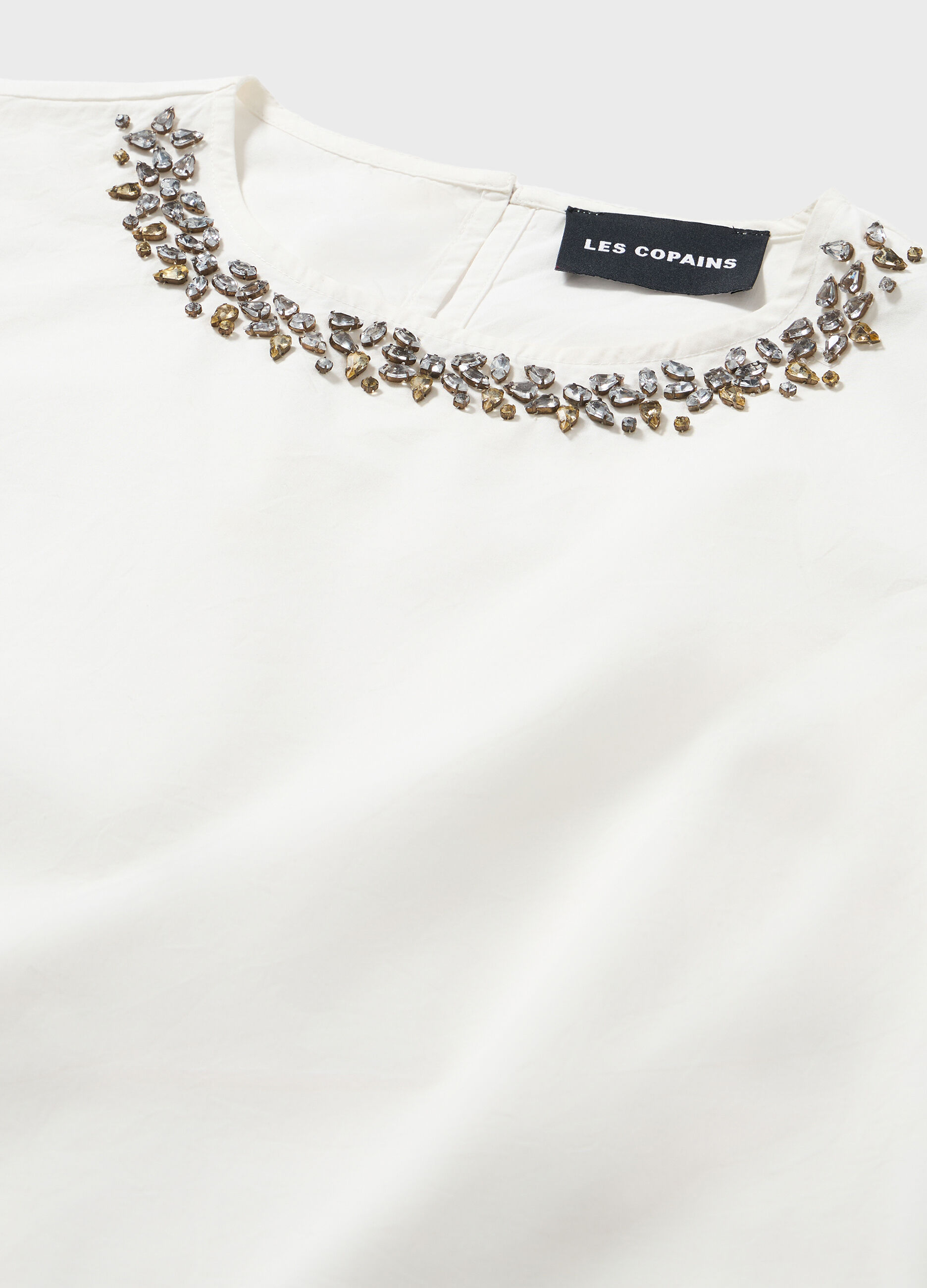 Cropped blouse with diamantés