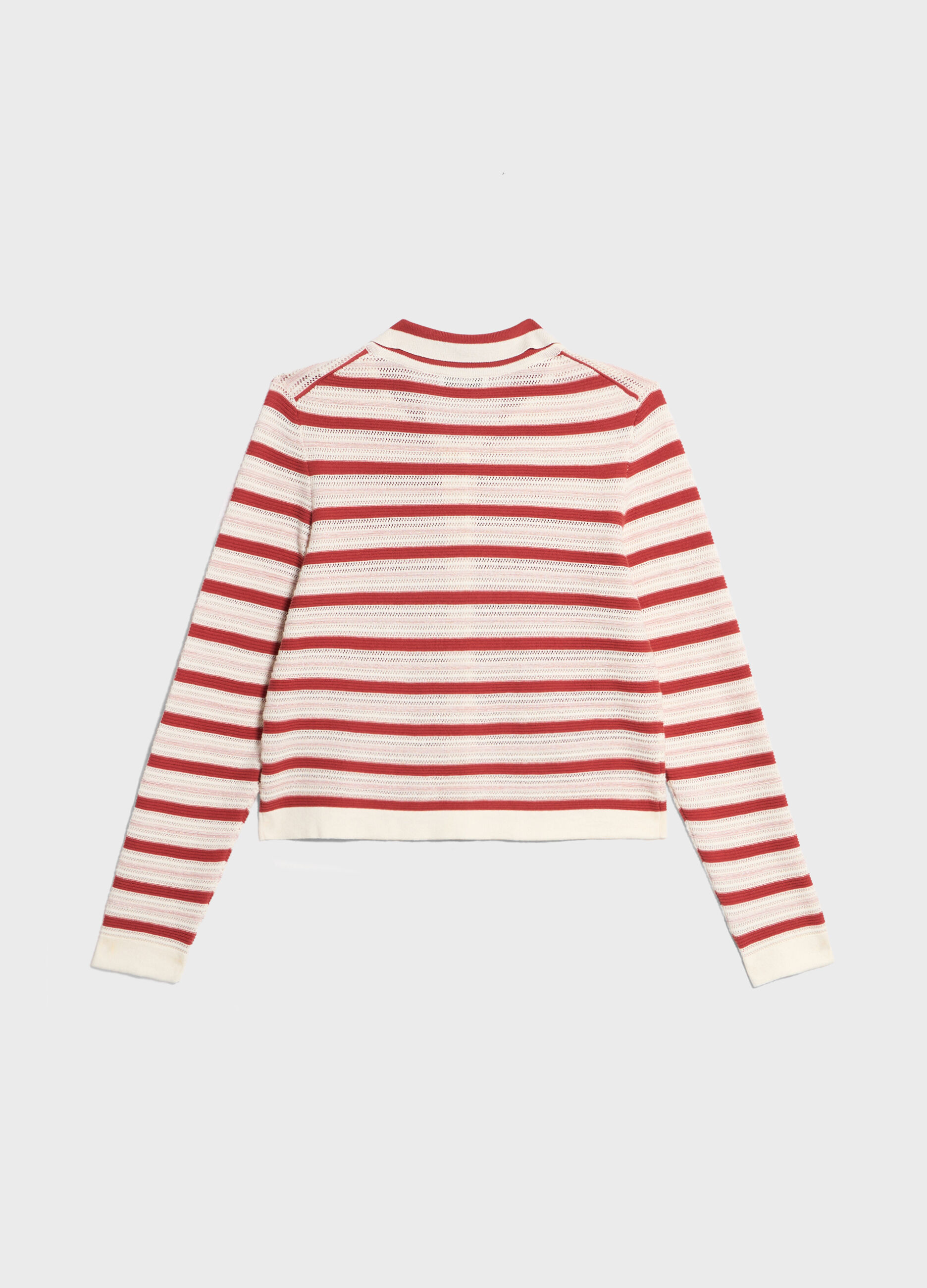 Striped cotton tricot cardigan_5