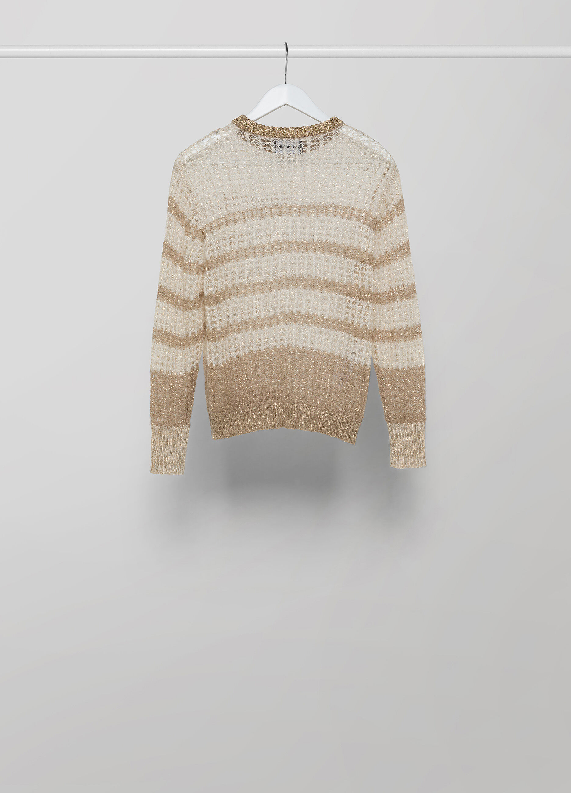 Striped mohair wool blend and lurex pullover