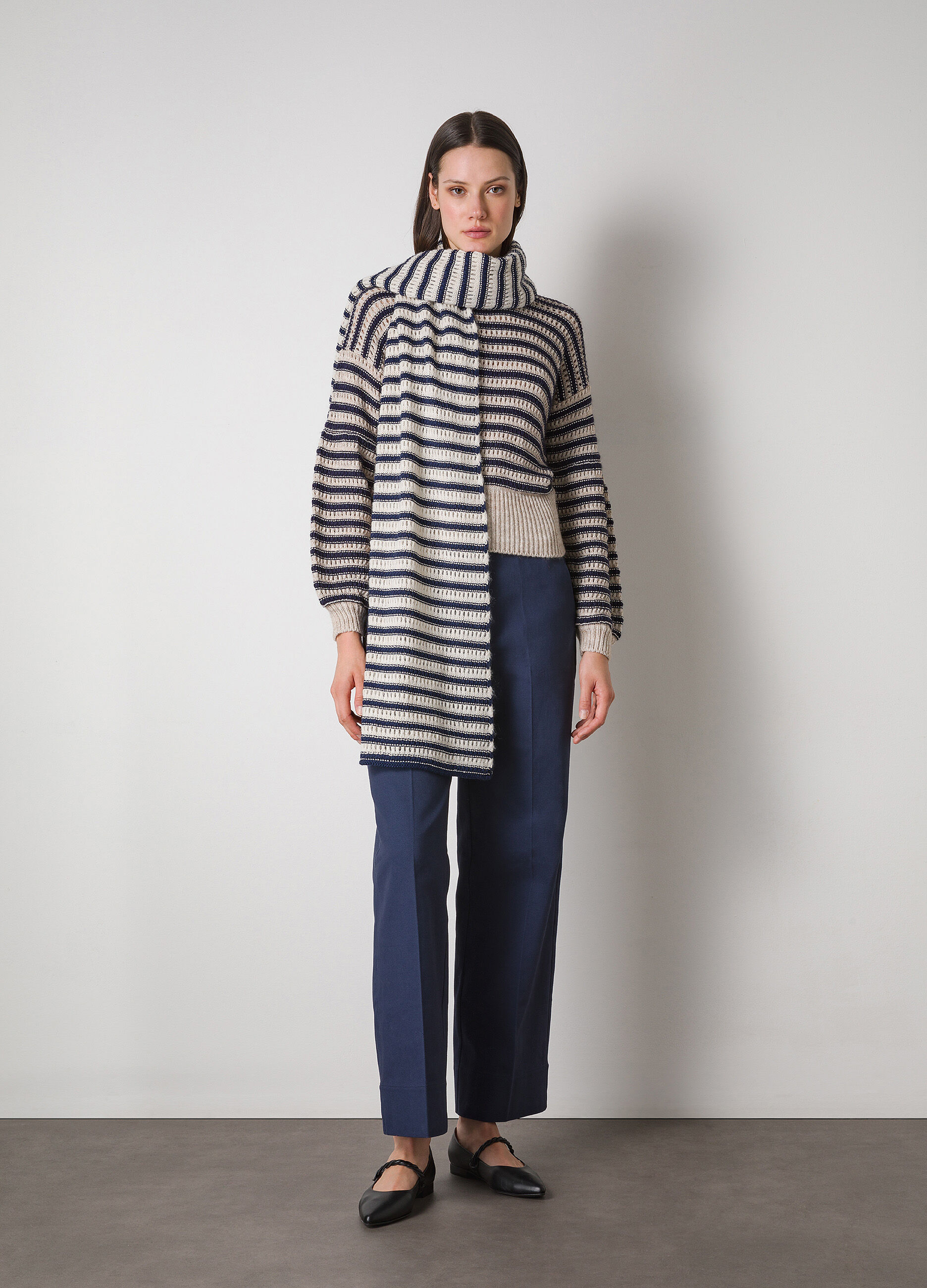 Alpaca wool-blend tricot crew-neck _0