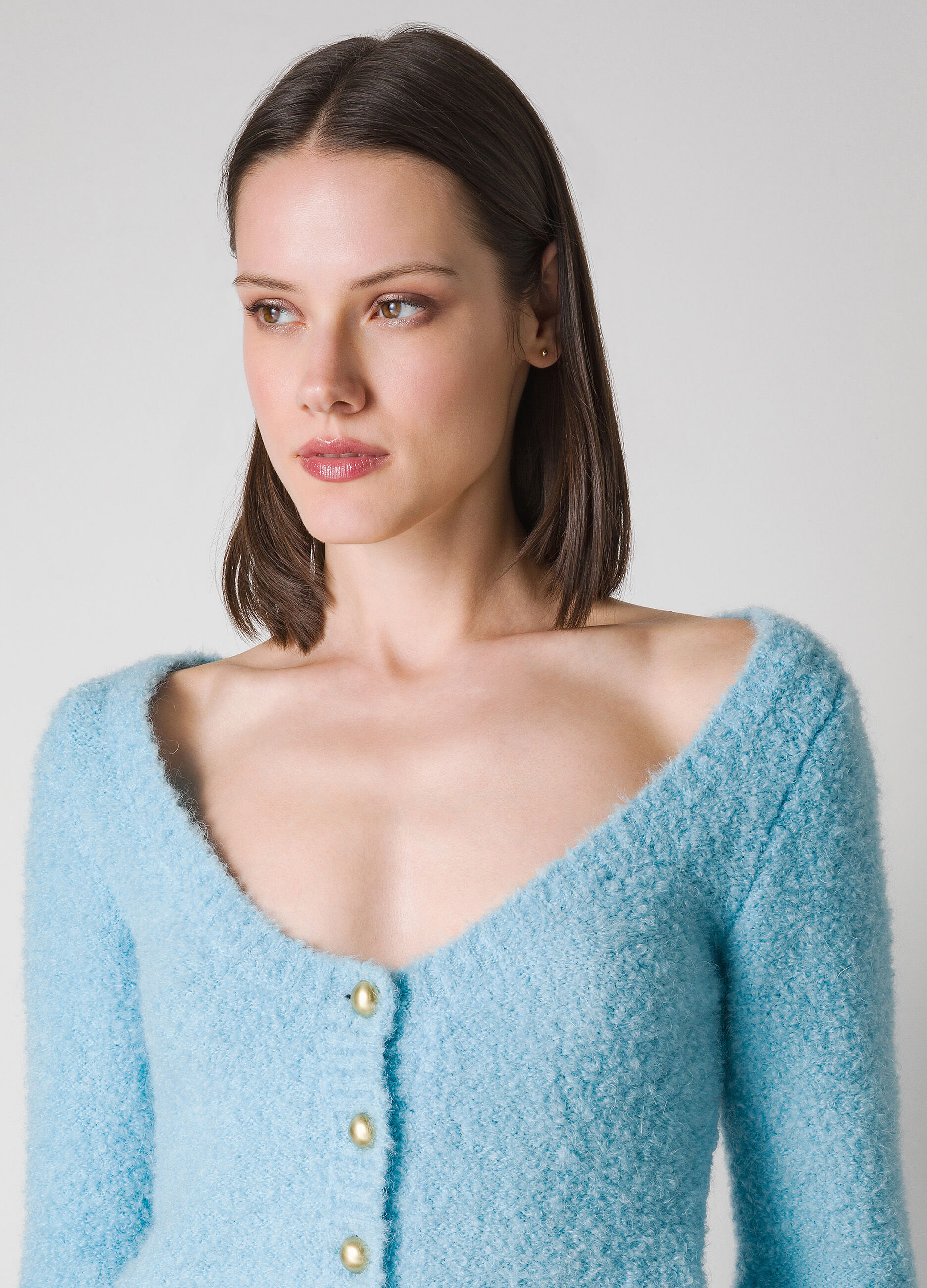 Cardigan tricot in misto lana mohair