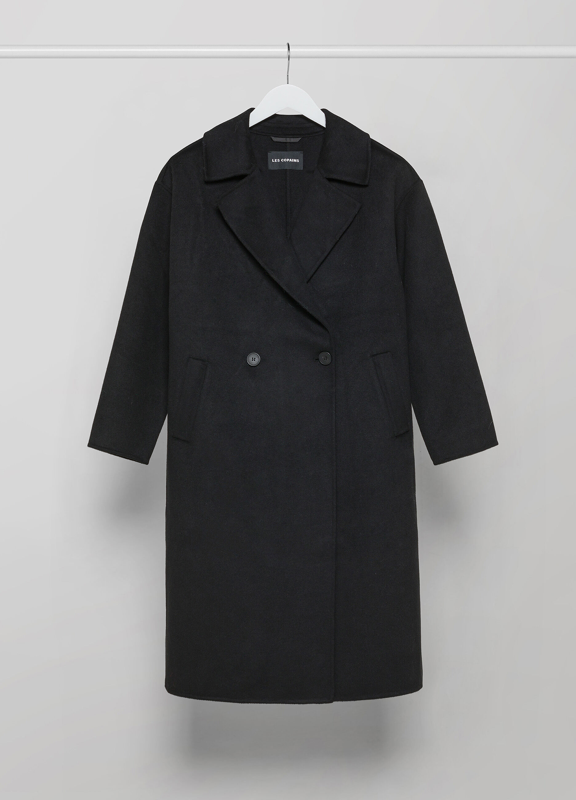 Green wool blend long coat_3