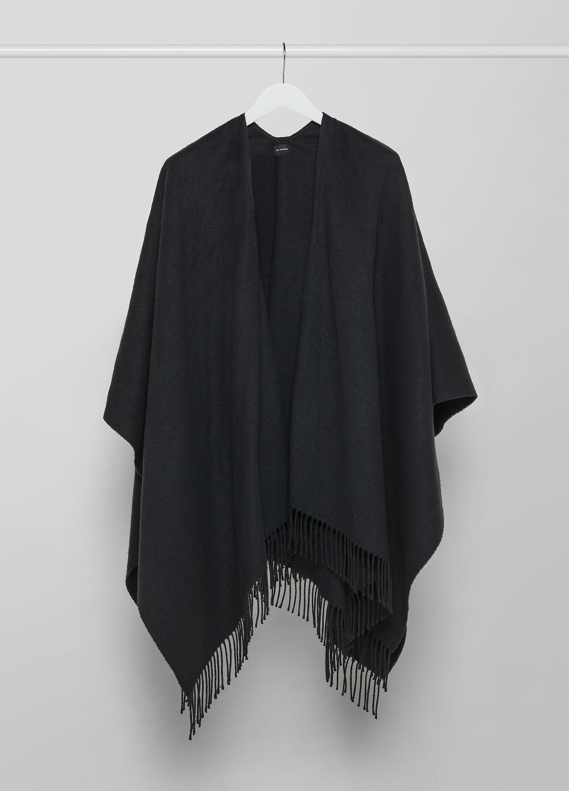 Black cotton blend shawl scarf_5