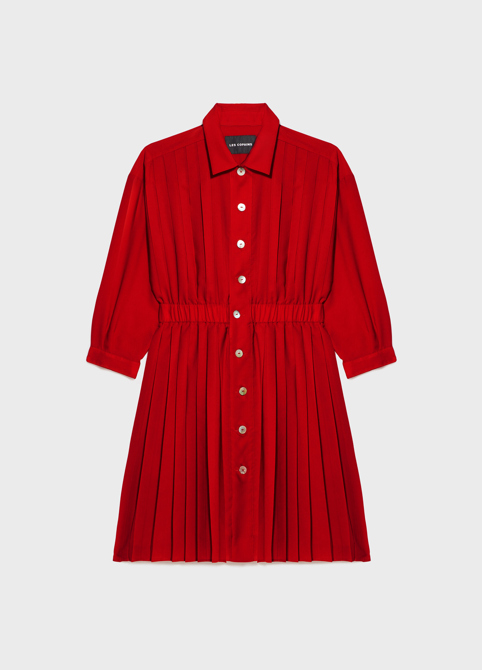Red pleated dress_4
