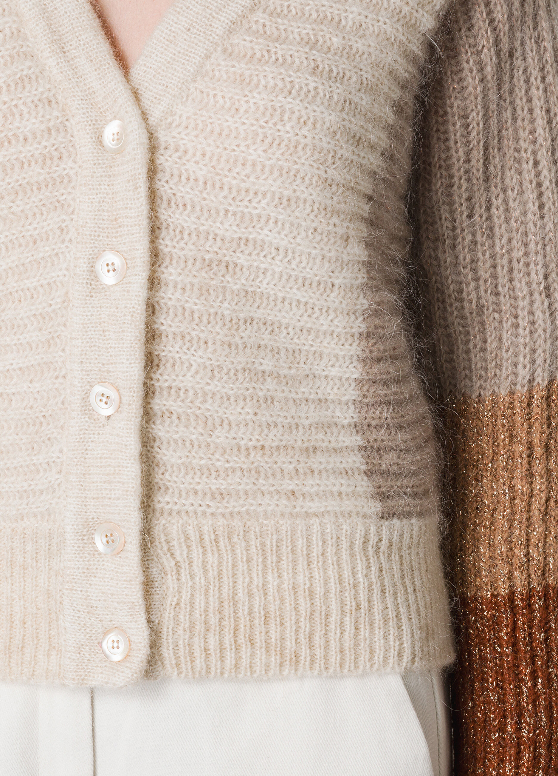 Wool and lurex blend tricot cardigan_2