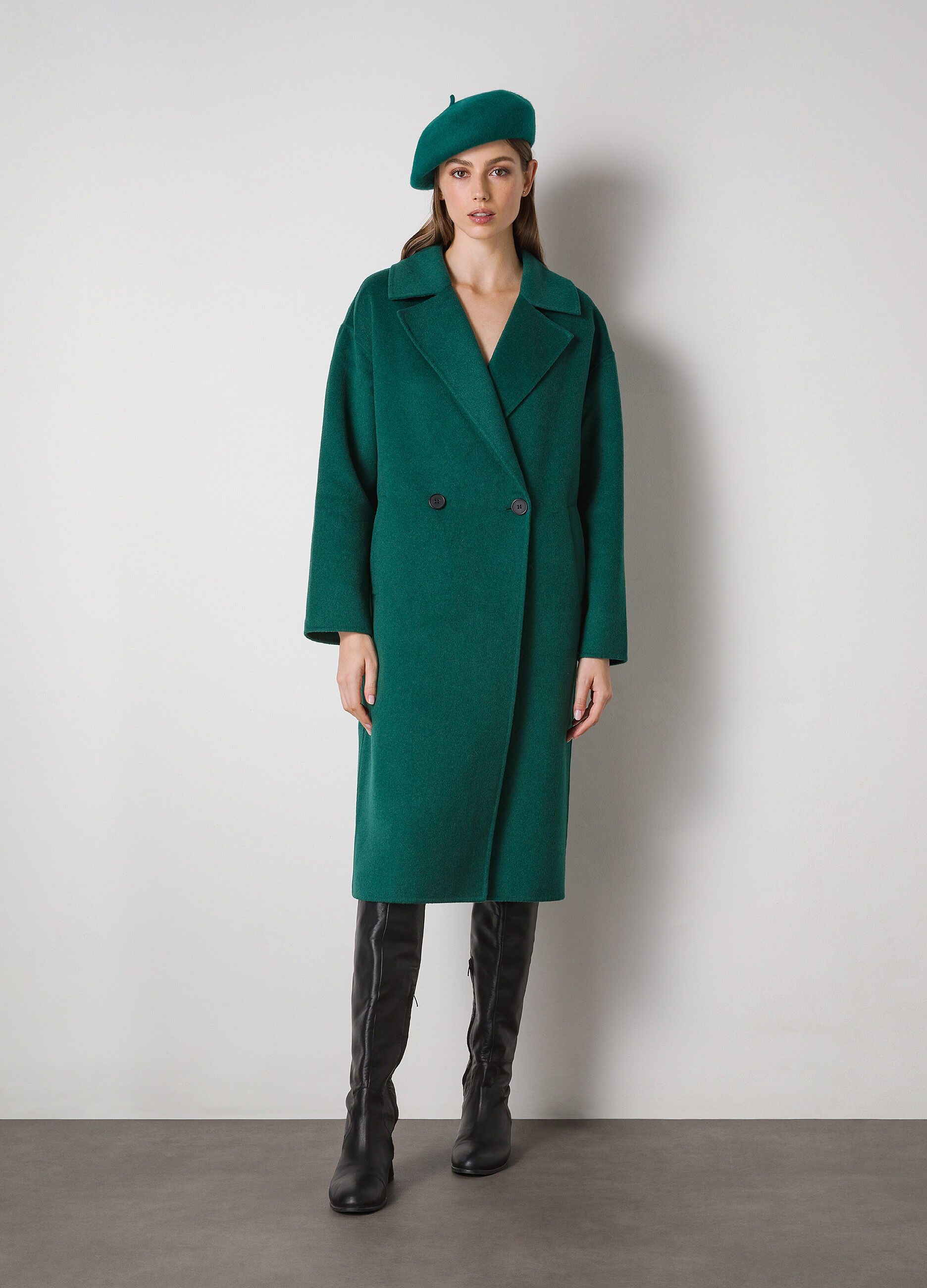 Wool-blend long coat _0